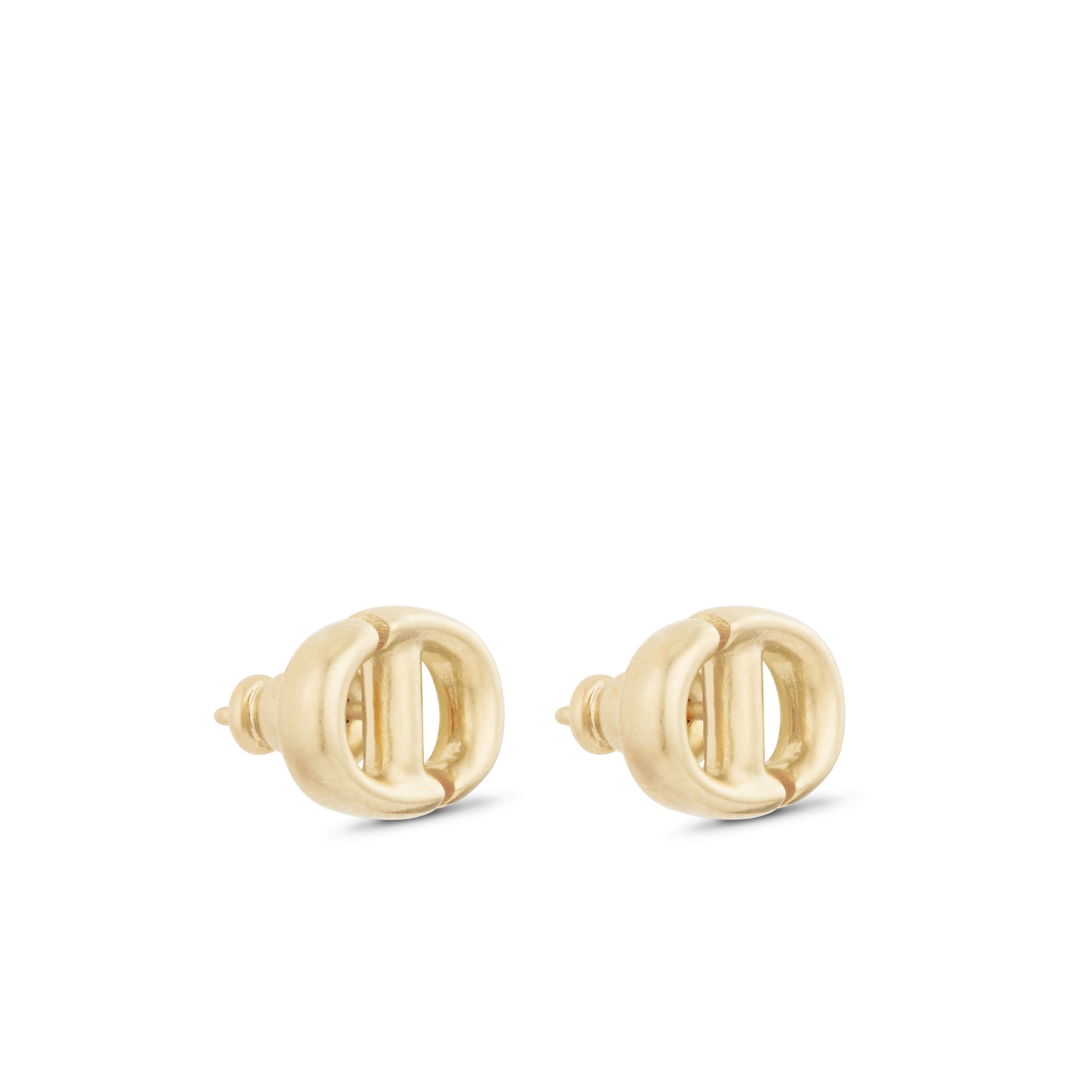 CD Navy Stud Earrings Gold-Finish Metal E03