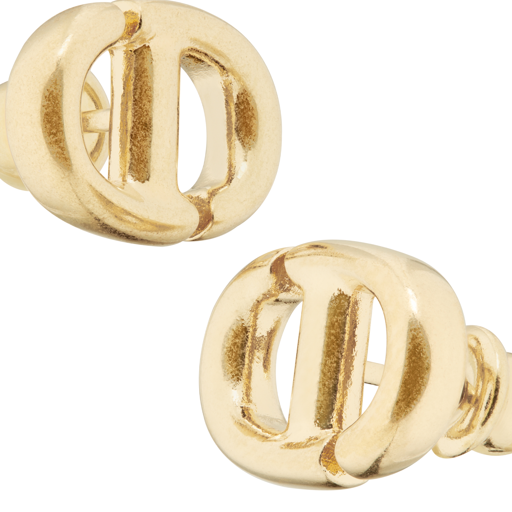CD Navy Stud Earrings Gold-Finish Metal E09