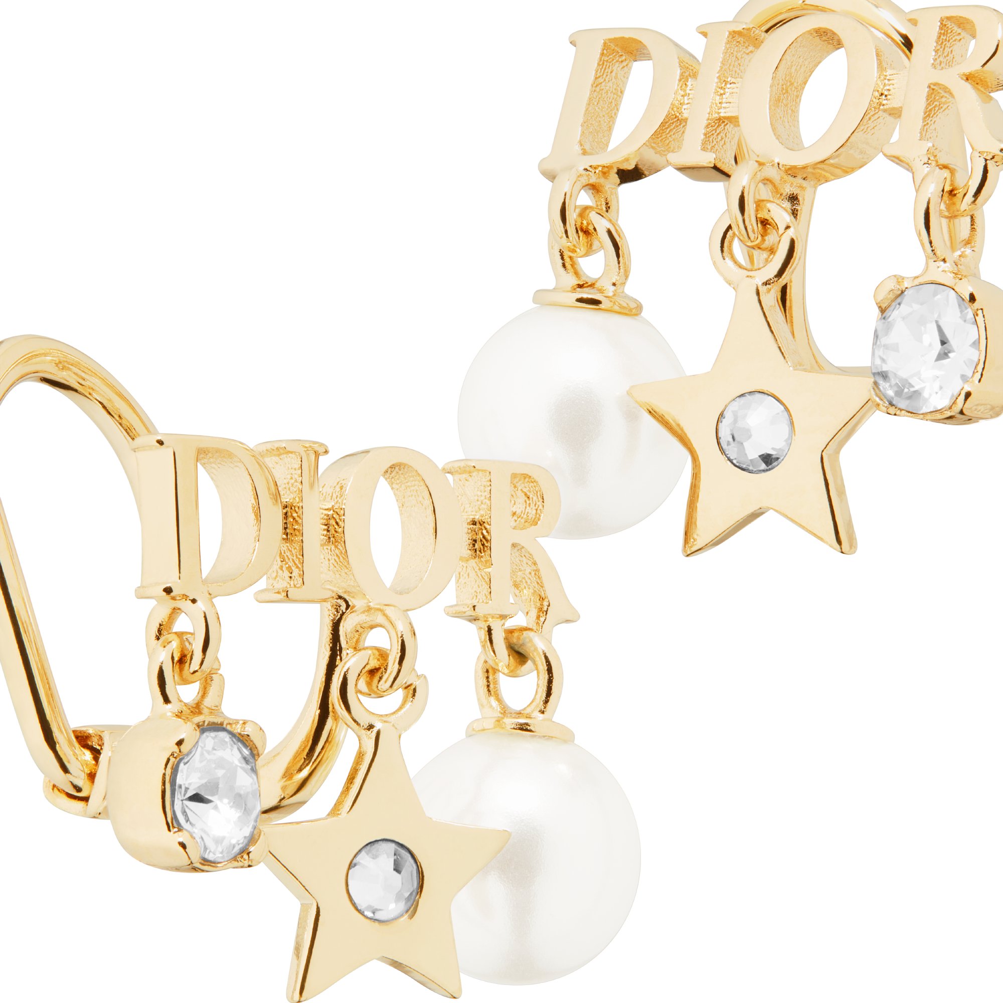 Christian Dior クリスチャンディオール イヤリング クリップ ディオレボリューション ゴールド メタル/レジンパール/クリスタル  ゴールド金具 E1680DVORS_D301 新品同様【中古】