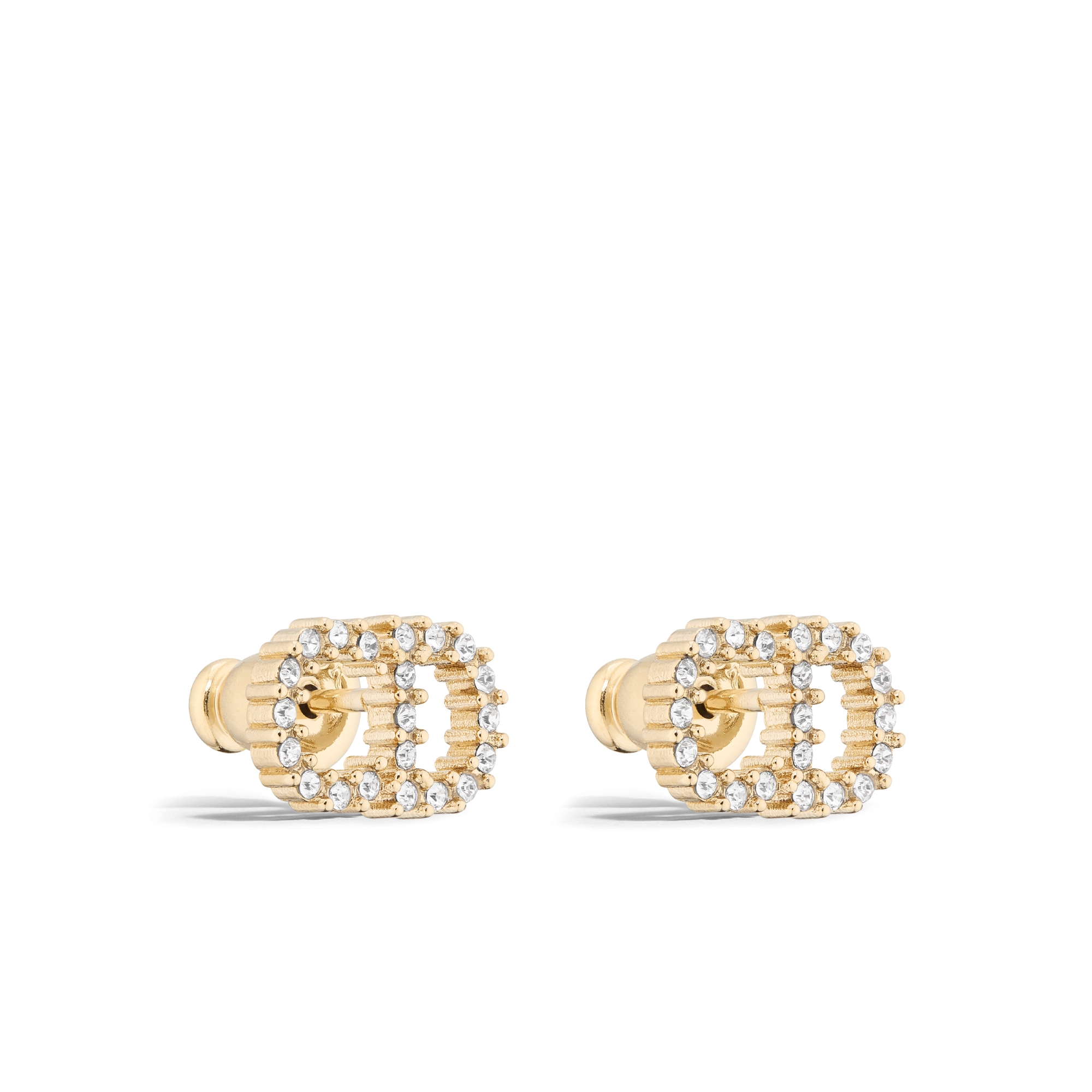 Clair D Lune Earrings Gold-Finish Metal and White Crystals | DIOR