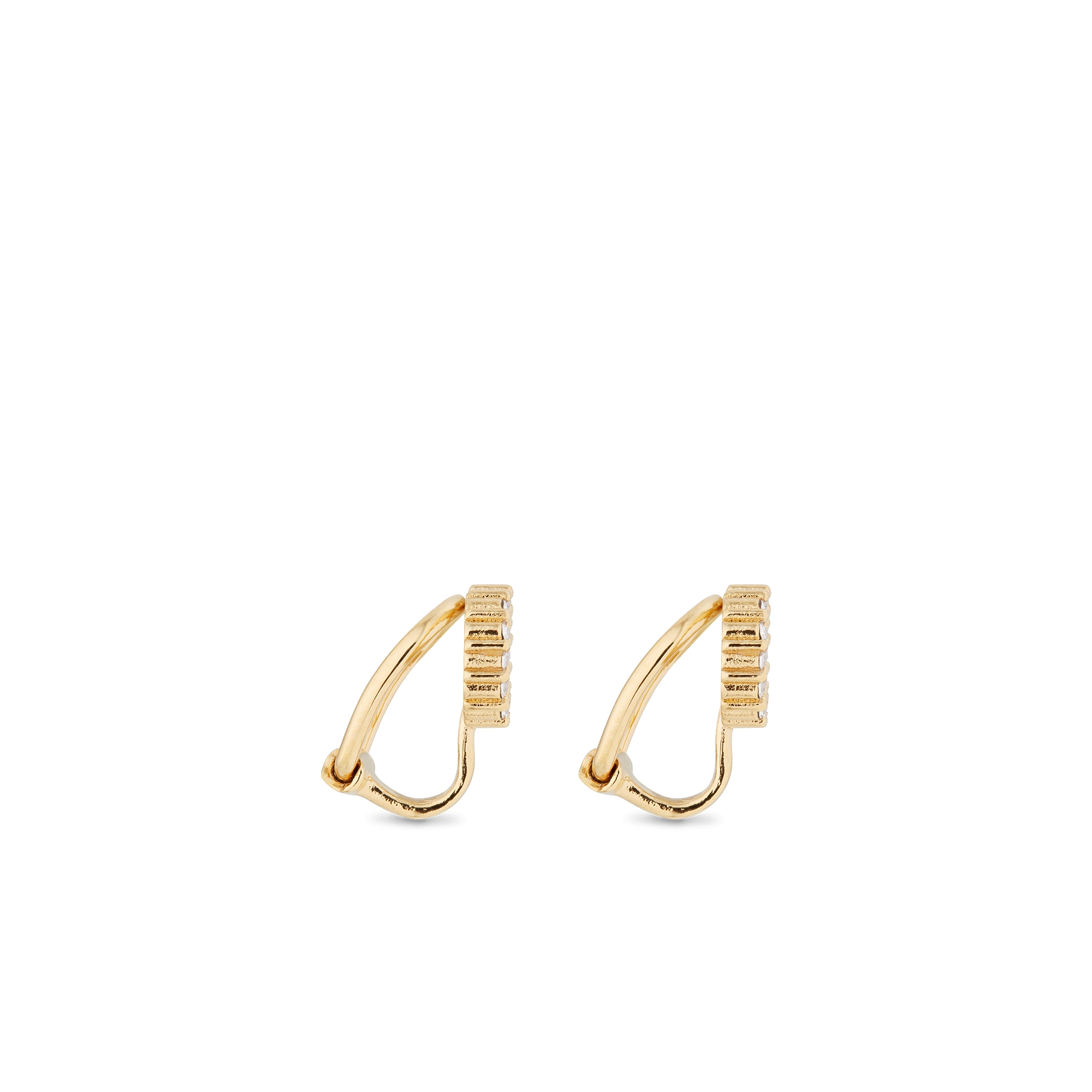 Clair D Lune クリップイヤリング メタル & クリスタル E02