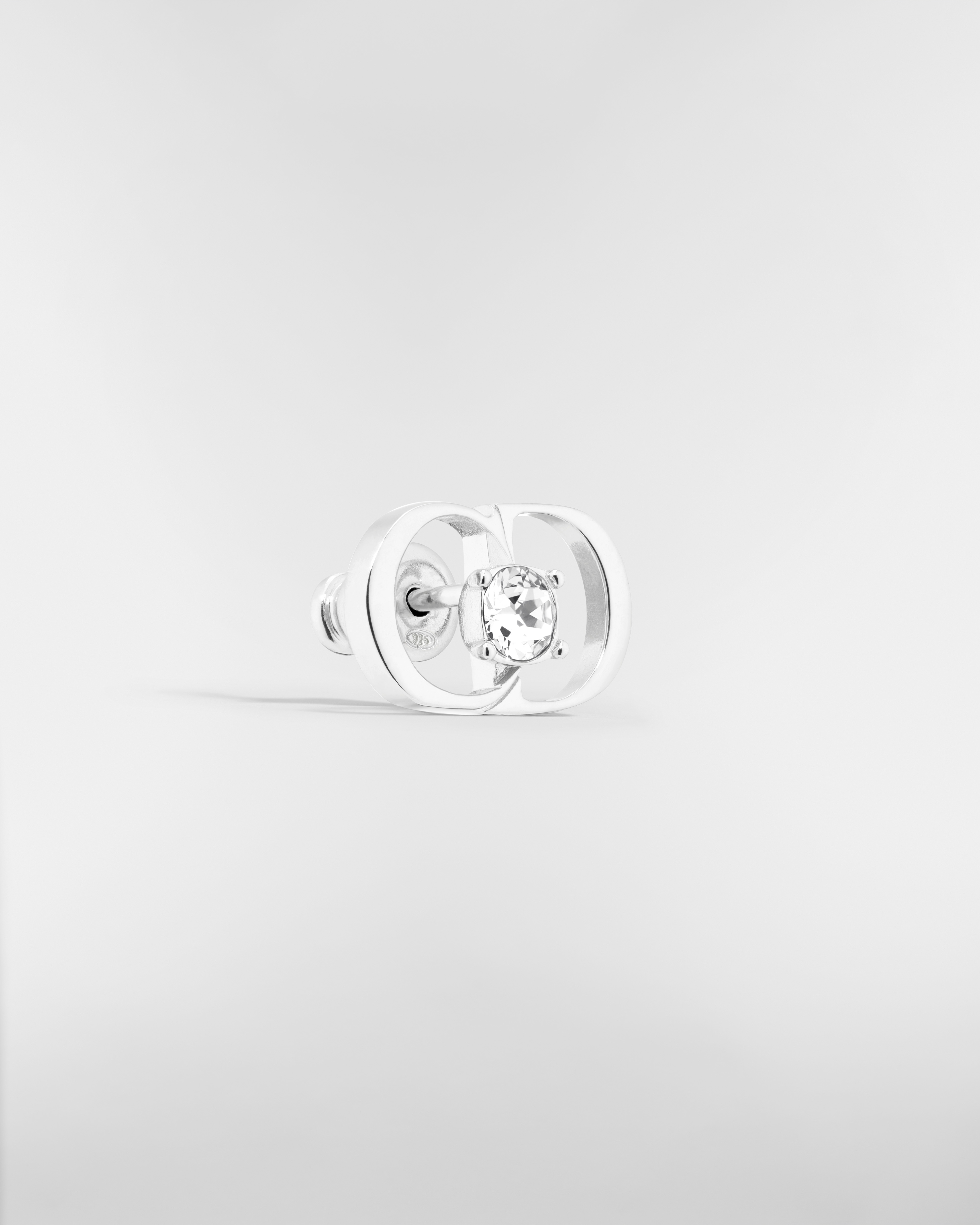 CD Icon ピアス シルバー & クリスタル E03