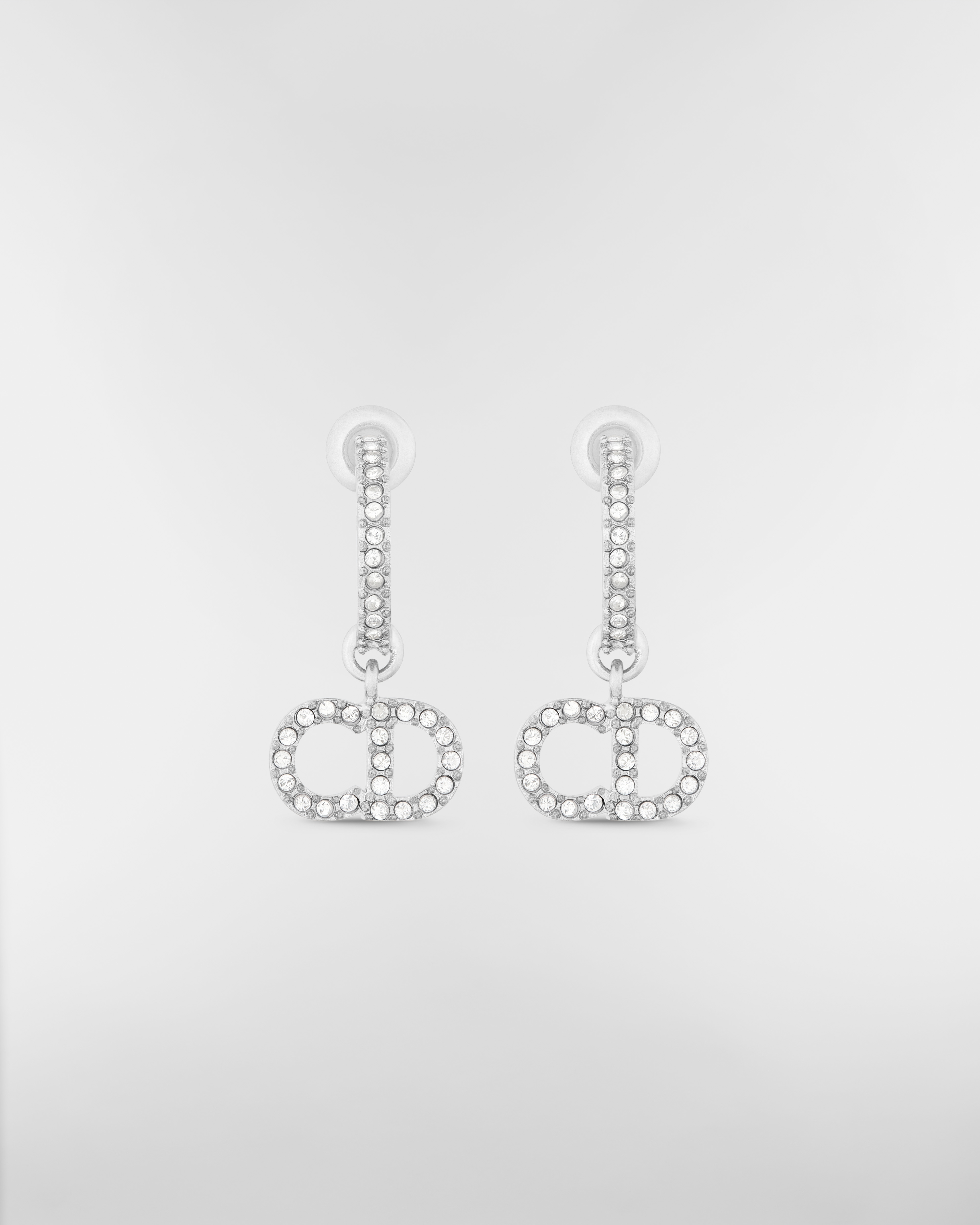 Clair D Lune 귀걸이 실버 피니시 메탈 & 실버 톤 크리스탈 E01