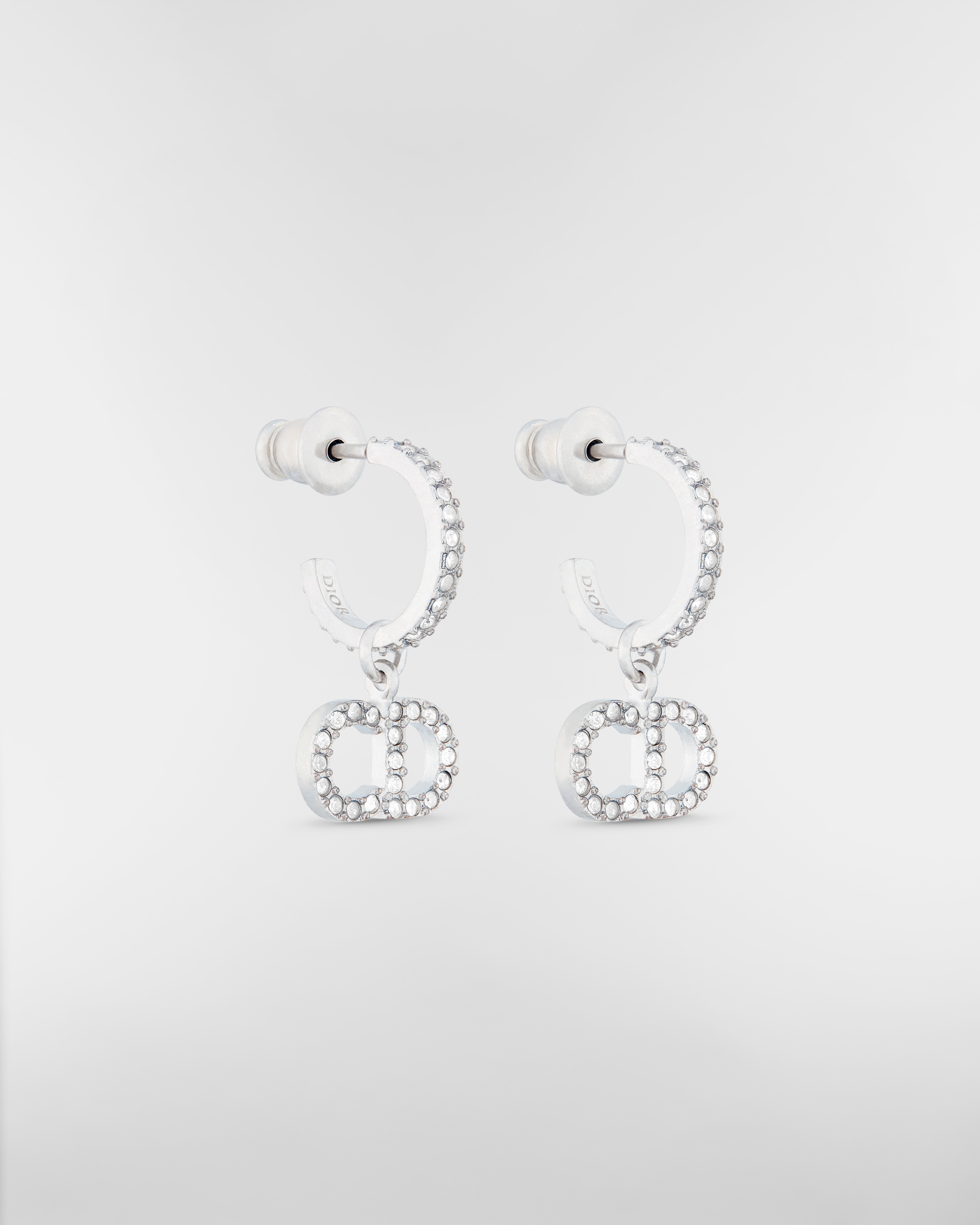Clair D Lune 귀걸이 실버 피니시 메탈 & 실버 톤 크리스탈 E03