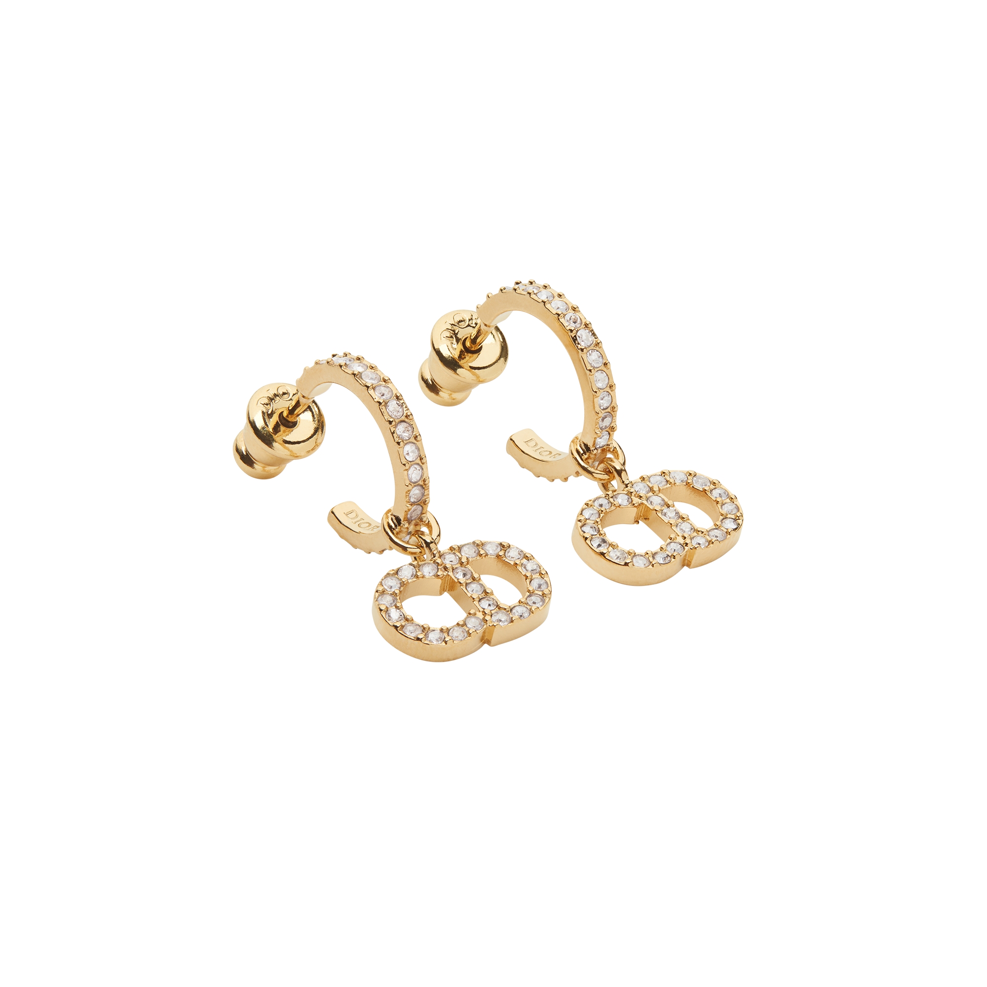 Clair D Lune Earrings Gold-Finish Metal and Silver-Tone Crystals E09