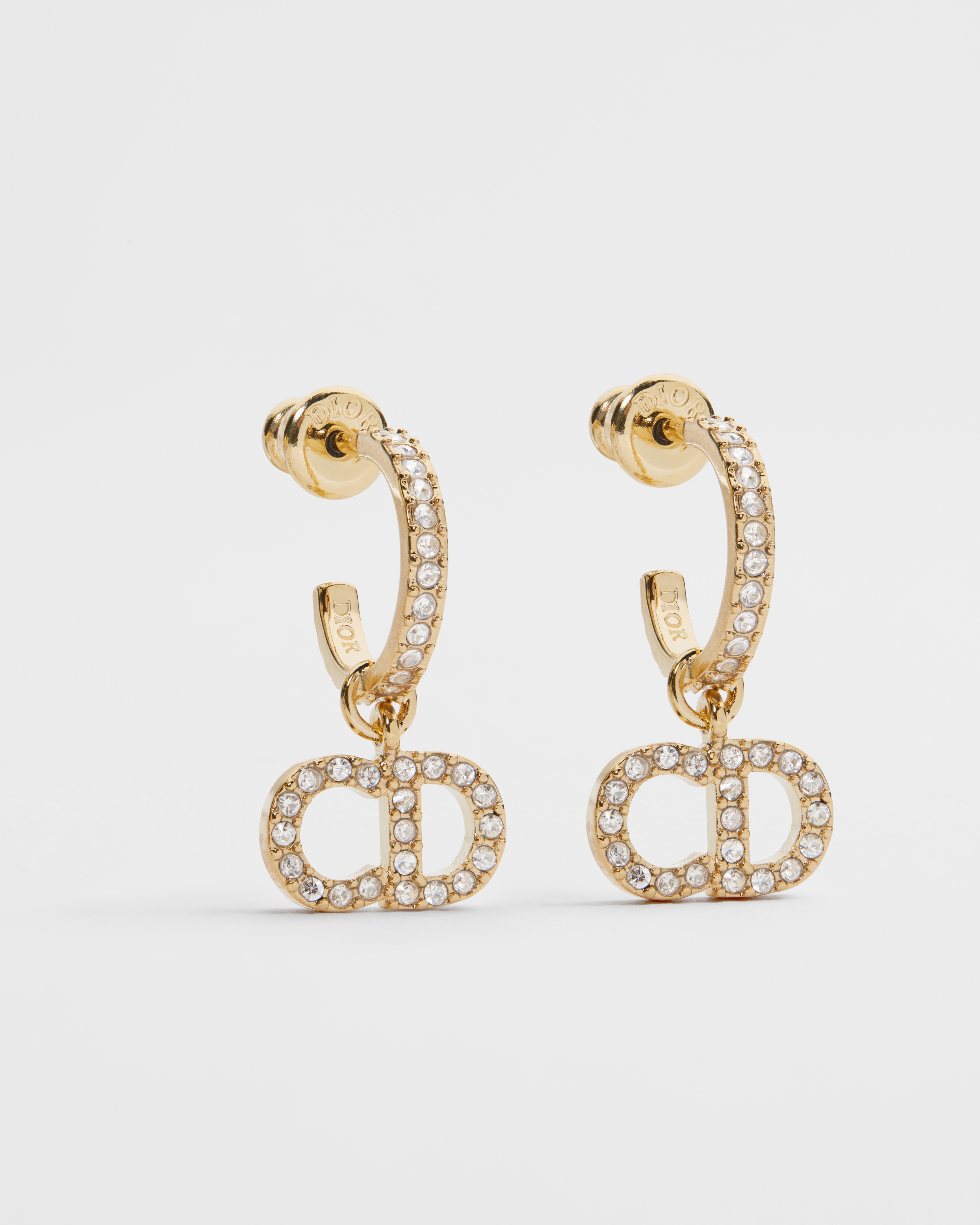 Orecchini Clair D Lune Metallo con finitura color oro e cristalli color argento E01