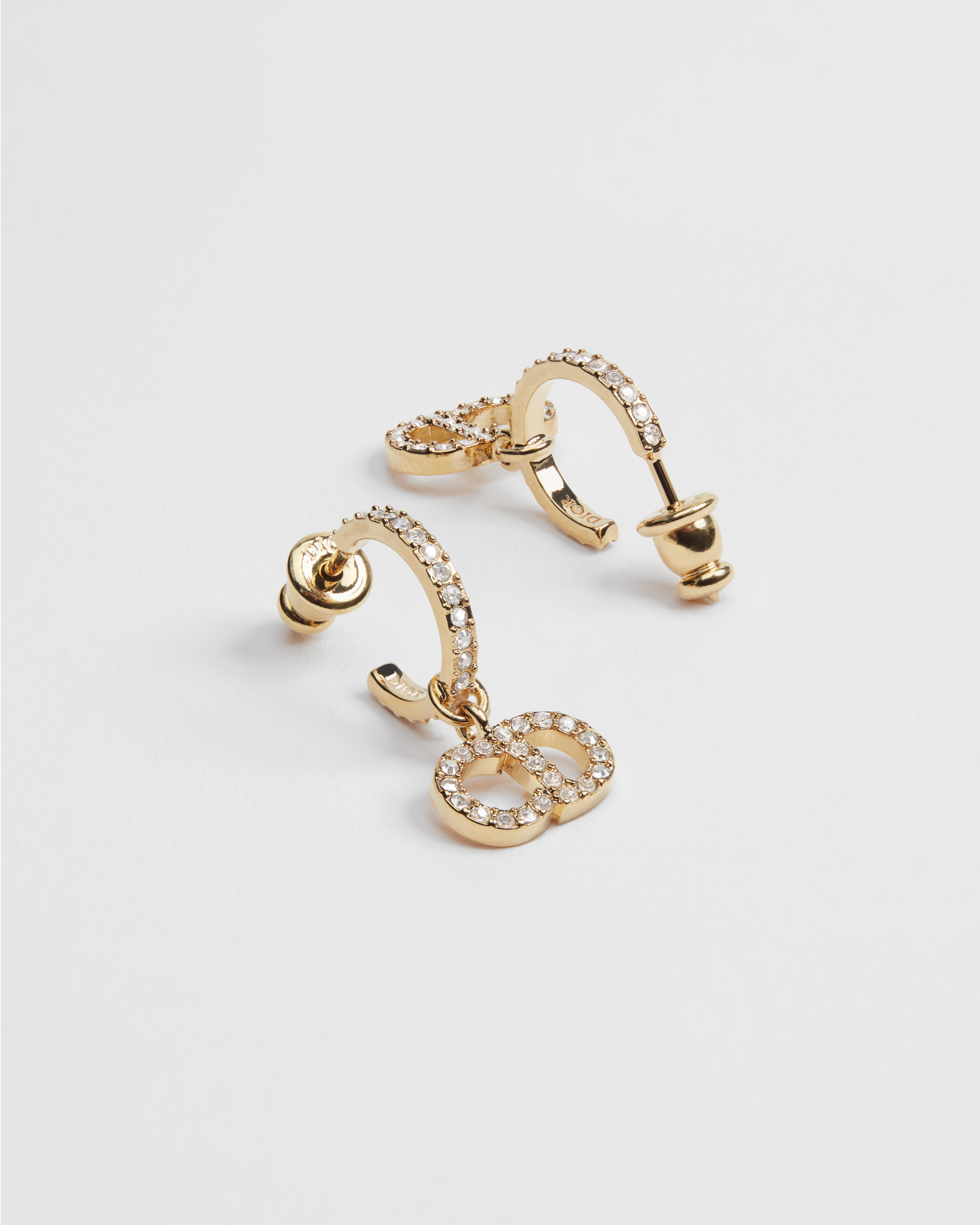 Orecchini Clair D Lune Metallo con finitura color oro e cristalli color argento E03