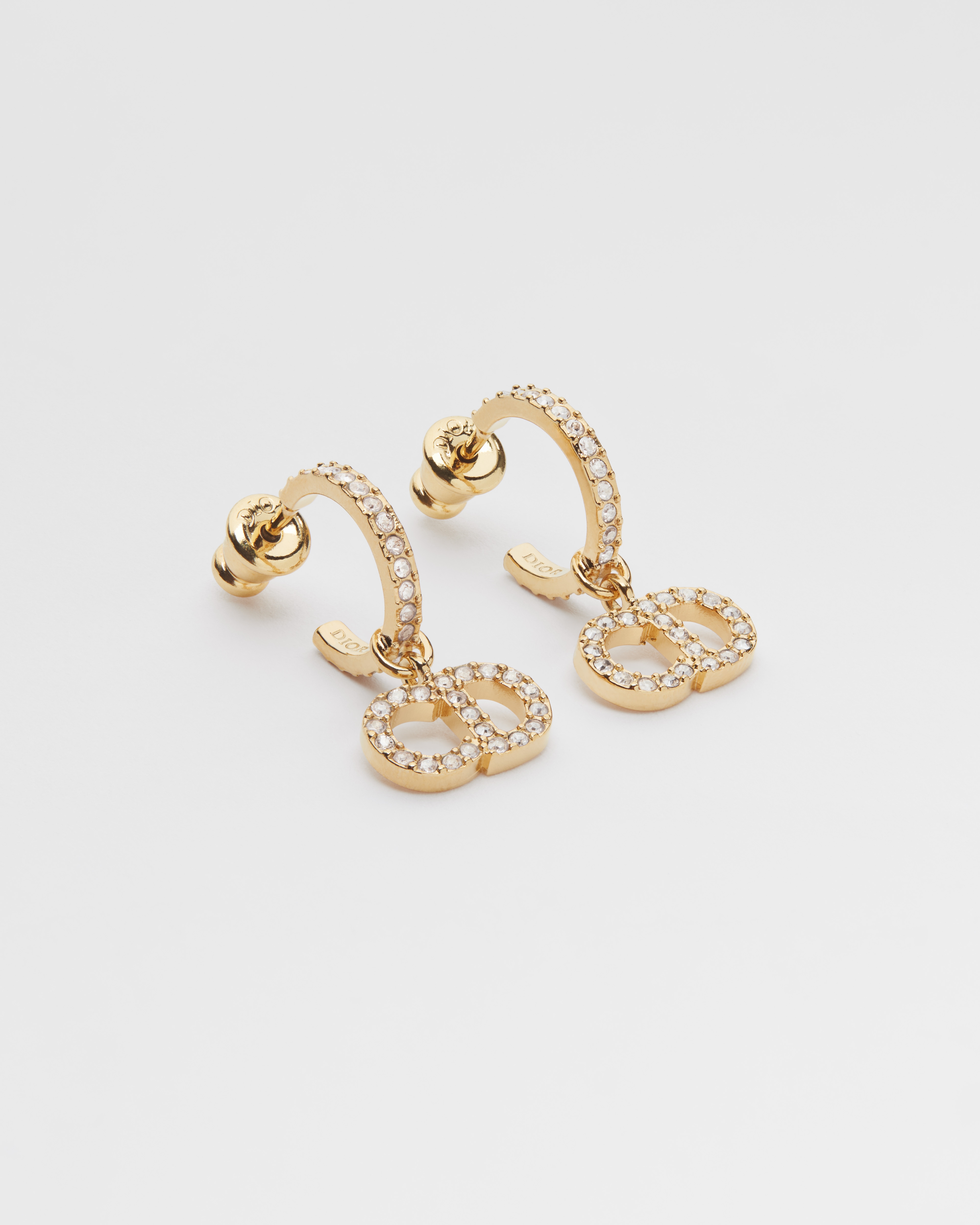 Clair D Lune Earrings Gold-Finish Metal and Silver-Tone Crystals E09