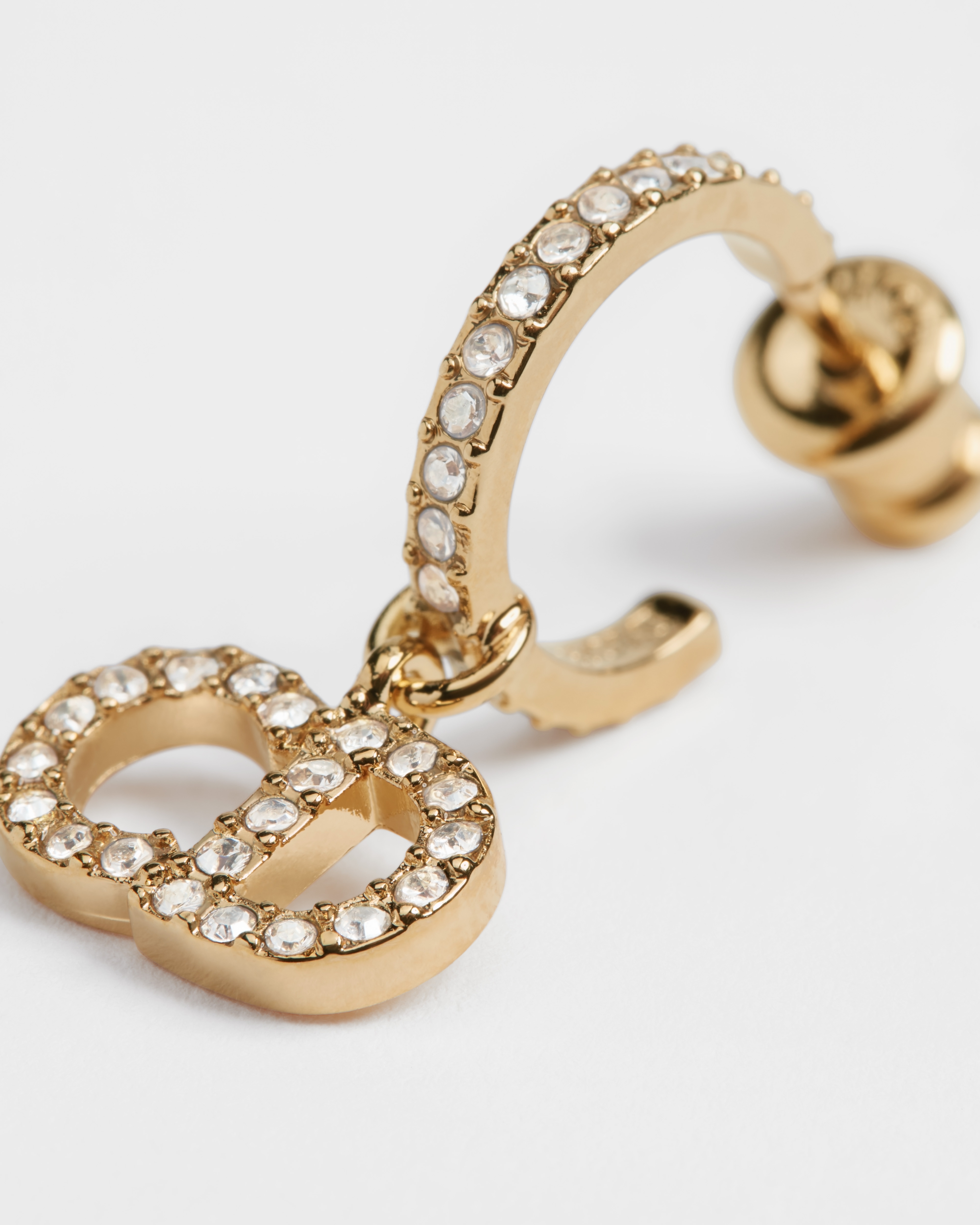 Clair D Lune Earrings Gold-Finish Metal and Silver-Tone Crystals E10