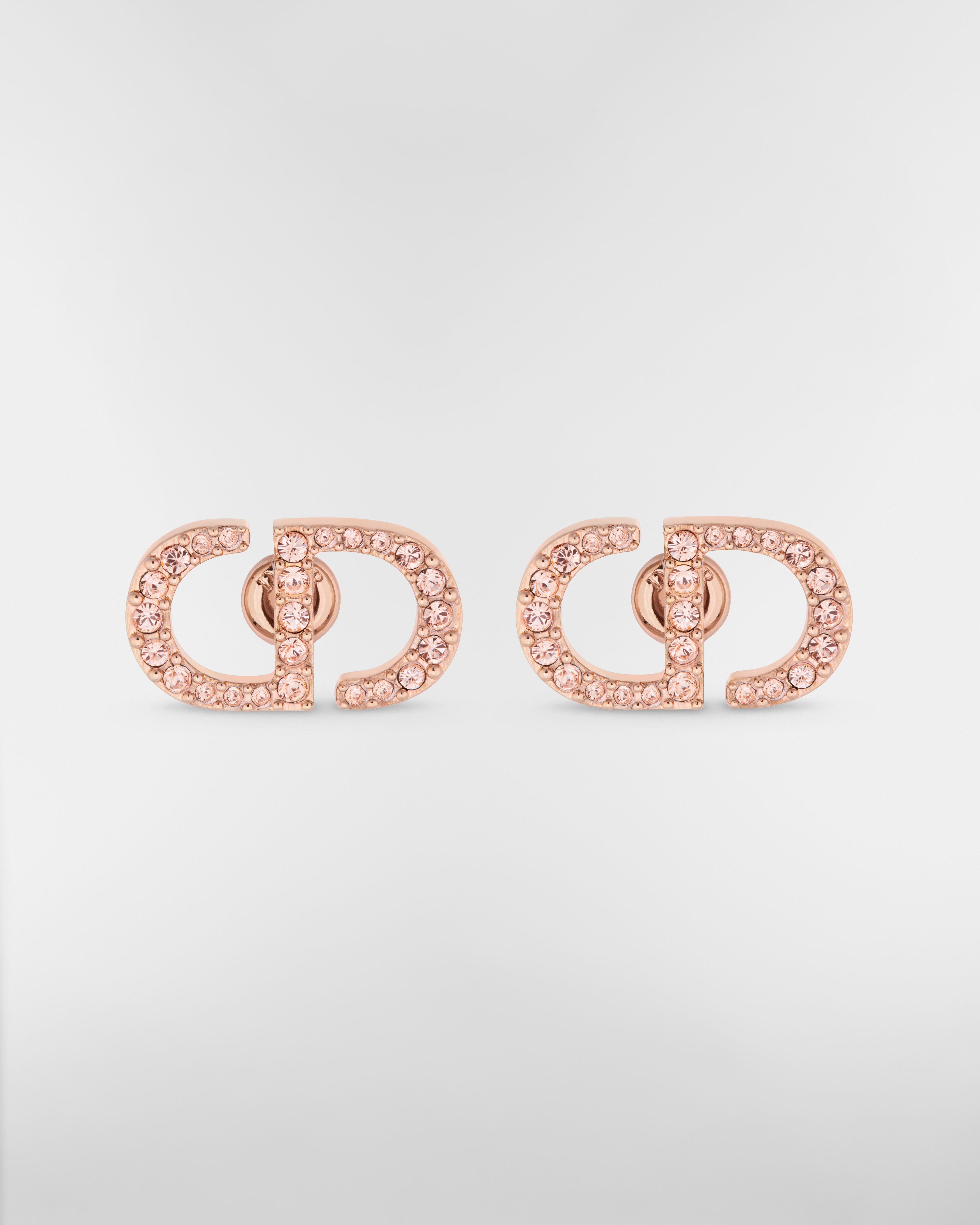 Petit CD 스터드 귀걸이 핑크 피니시 메탈 & 핑크 크리스탈 E01