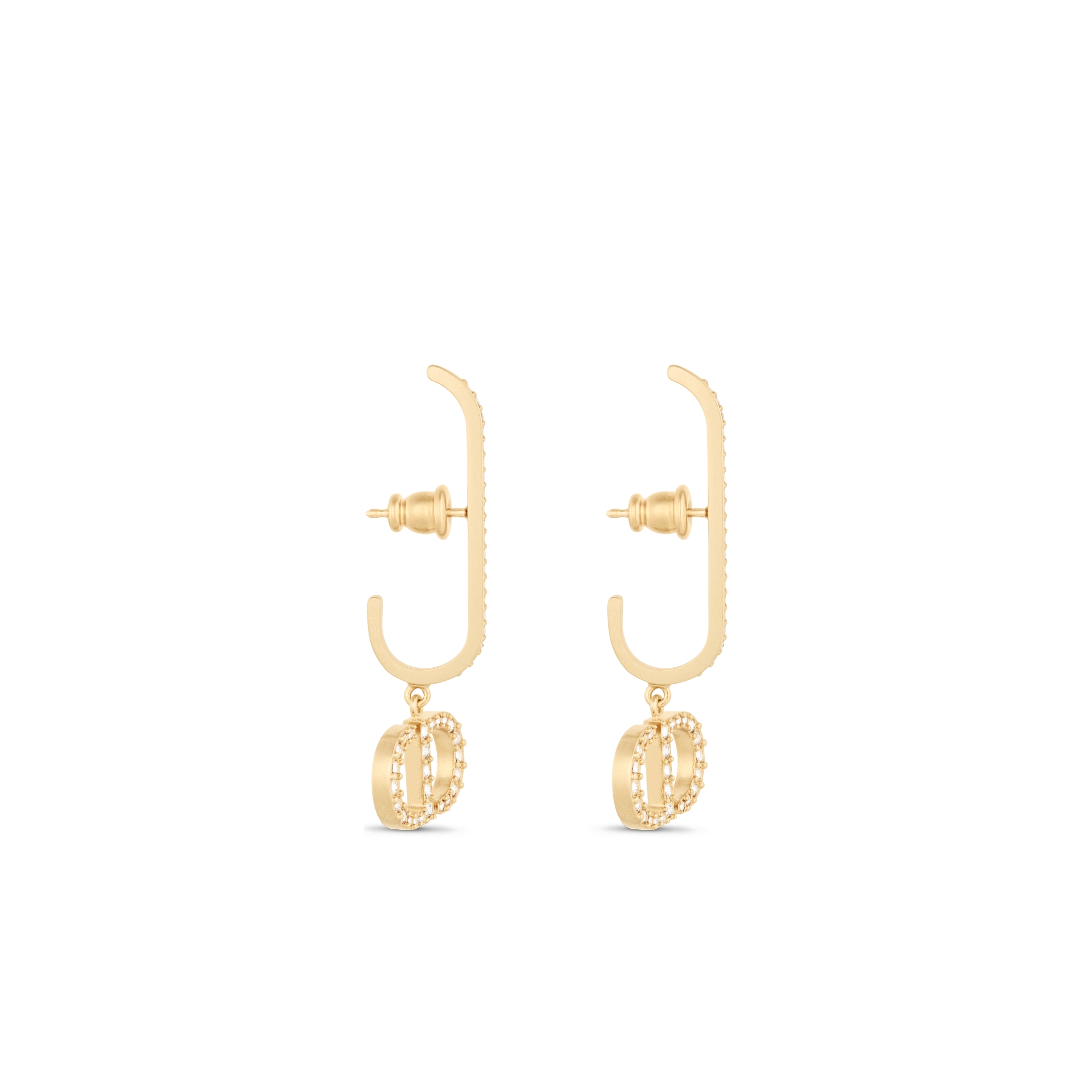 30 Montaigne Earrings Gold-Finish Metal and White Crystals E02