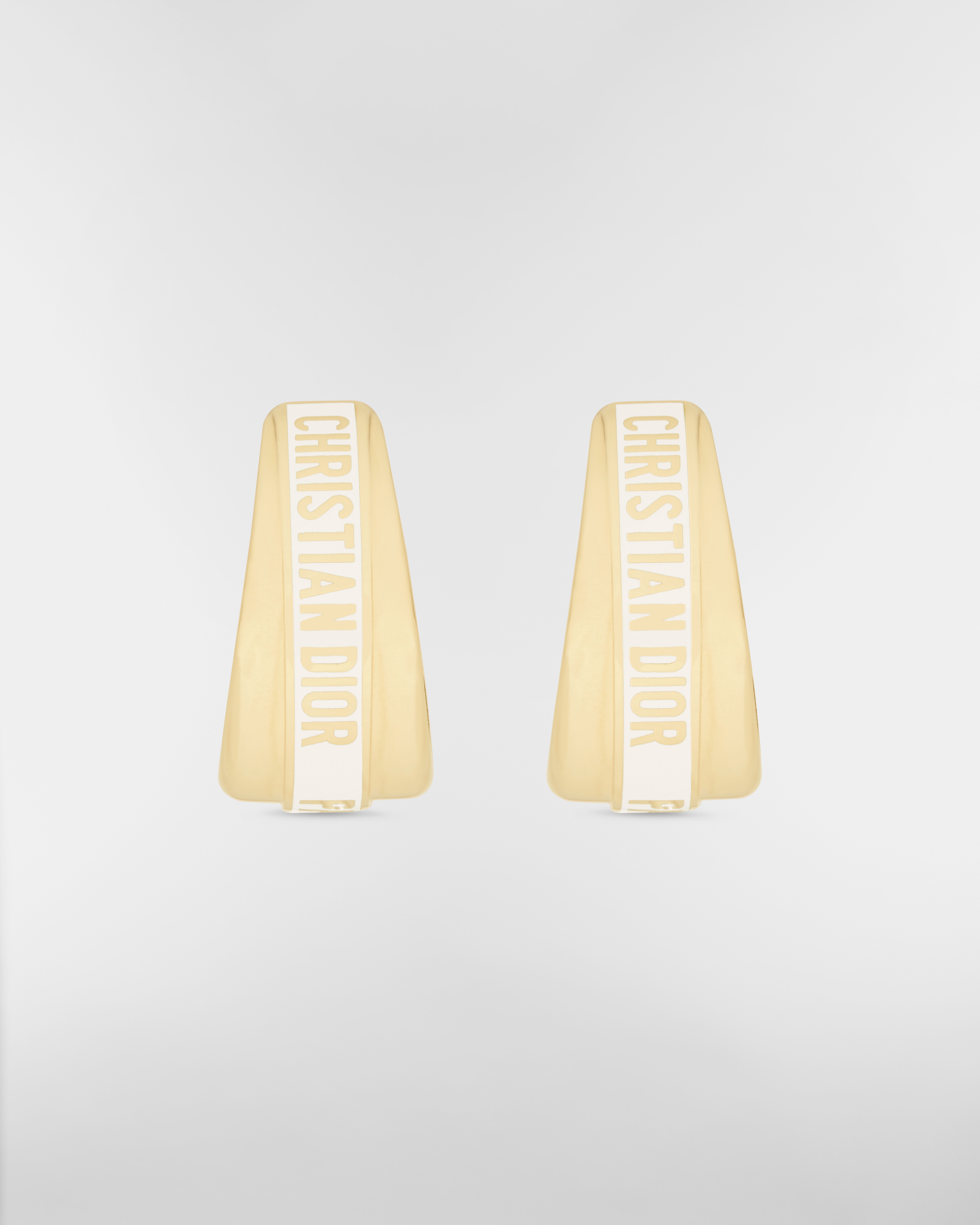 Dior Code 耳環 金色飾面金屬和白色釉漆 E01