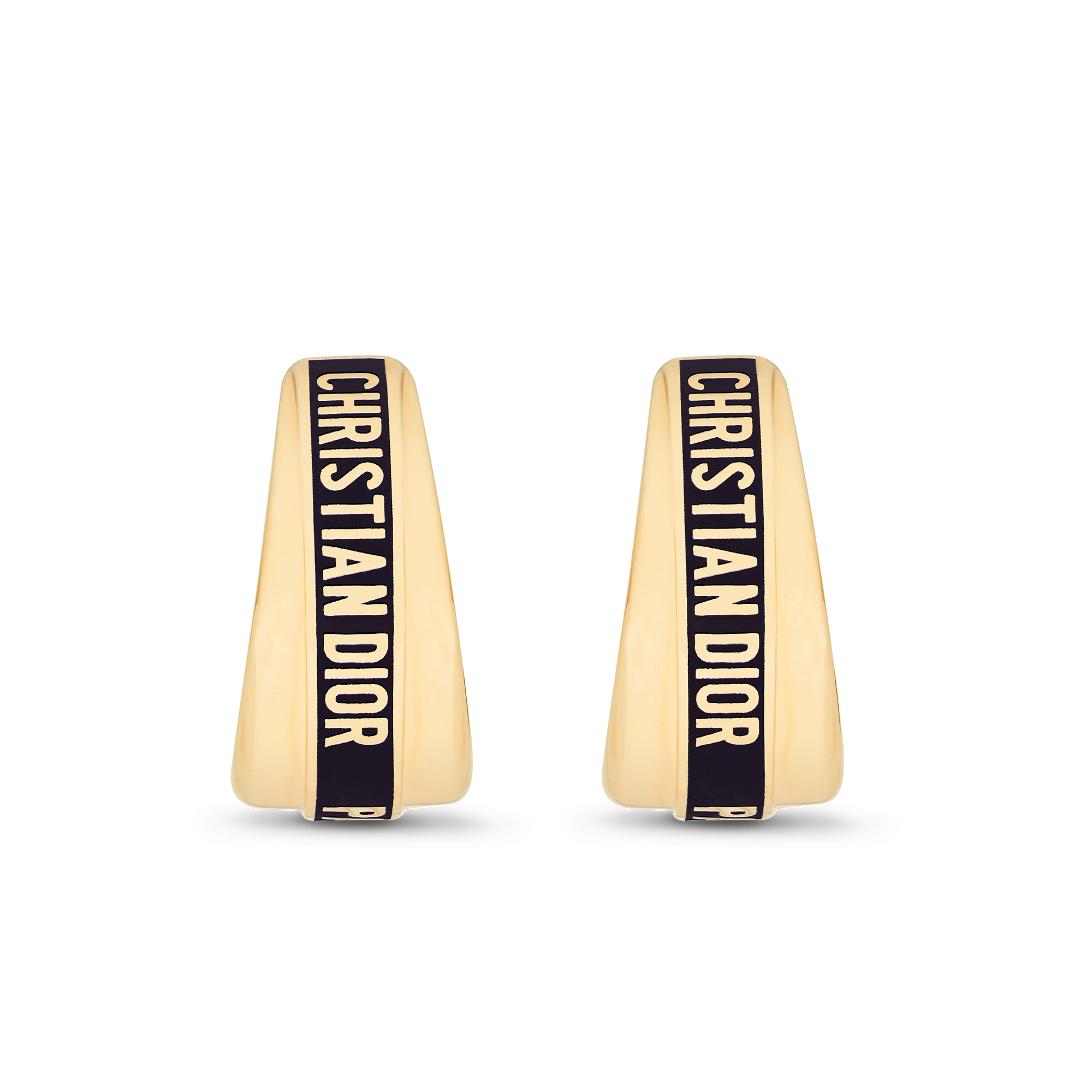 Pendientes Dior Code Metal dorado y lacado negro E01