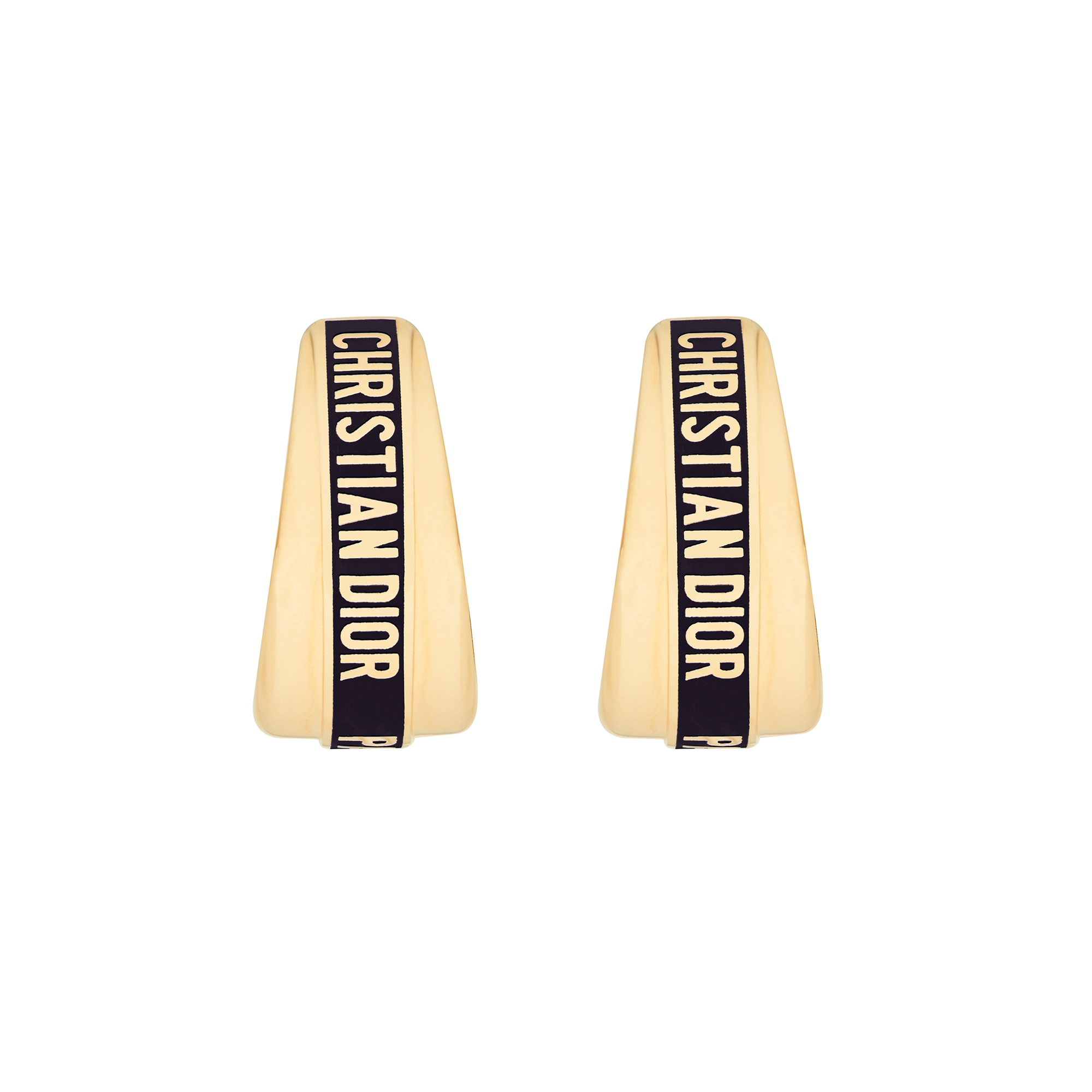 Dior Code Earrings Gold-Finish Metal and Black Lacquer E01