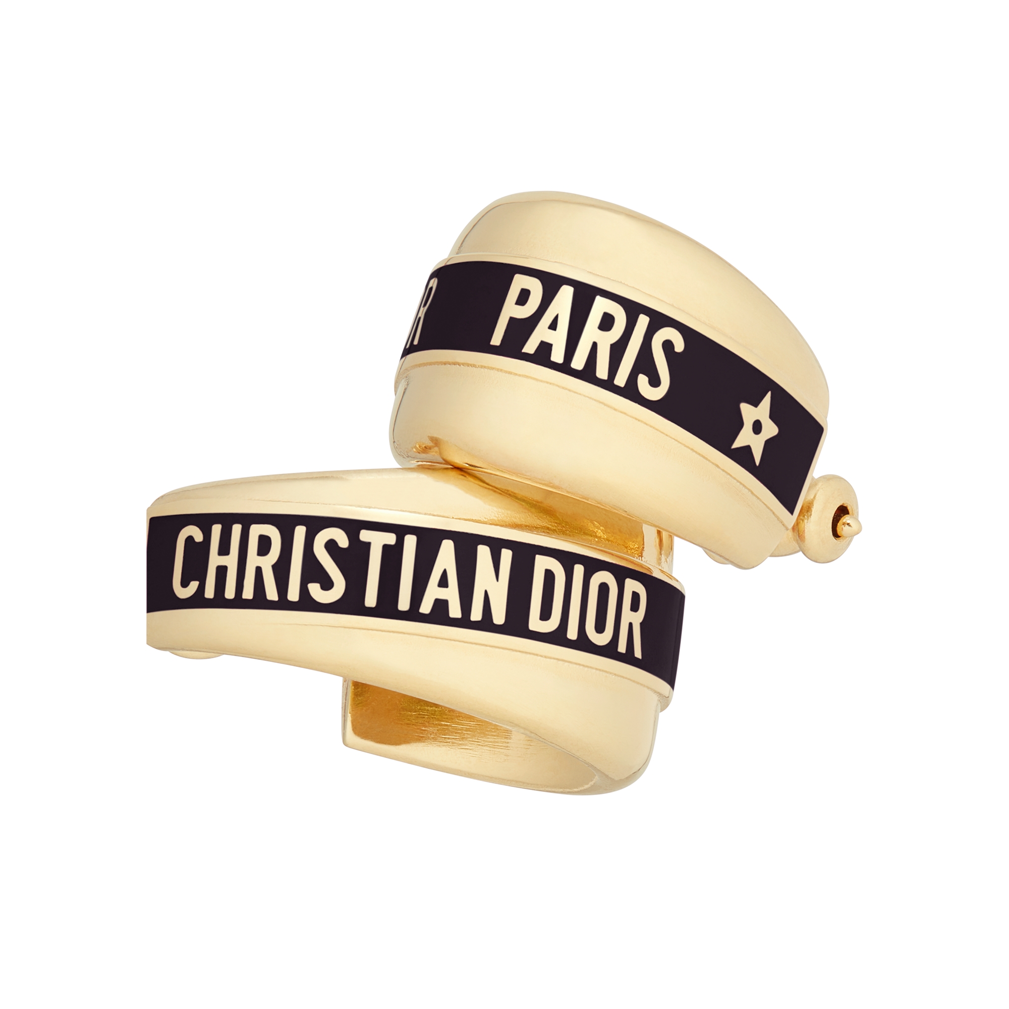 Dior Code Earrings Gold-Finish Metal and Black Lacquer E09