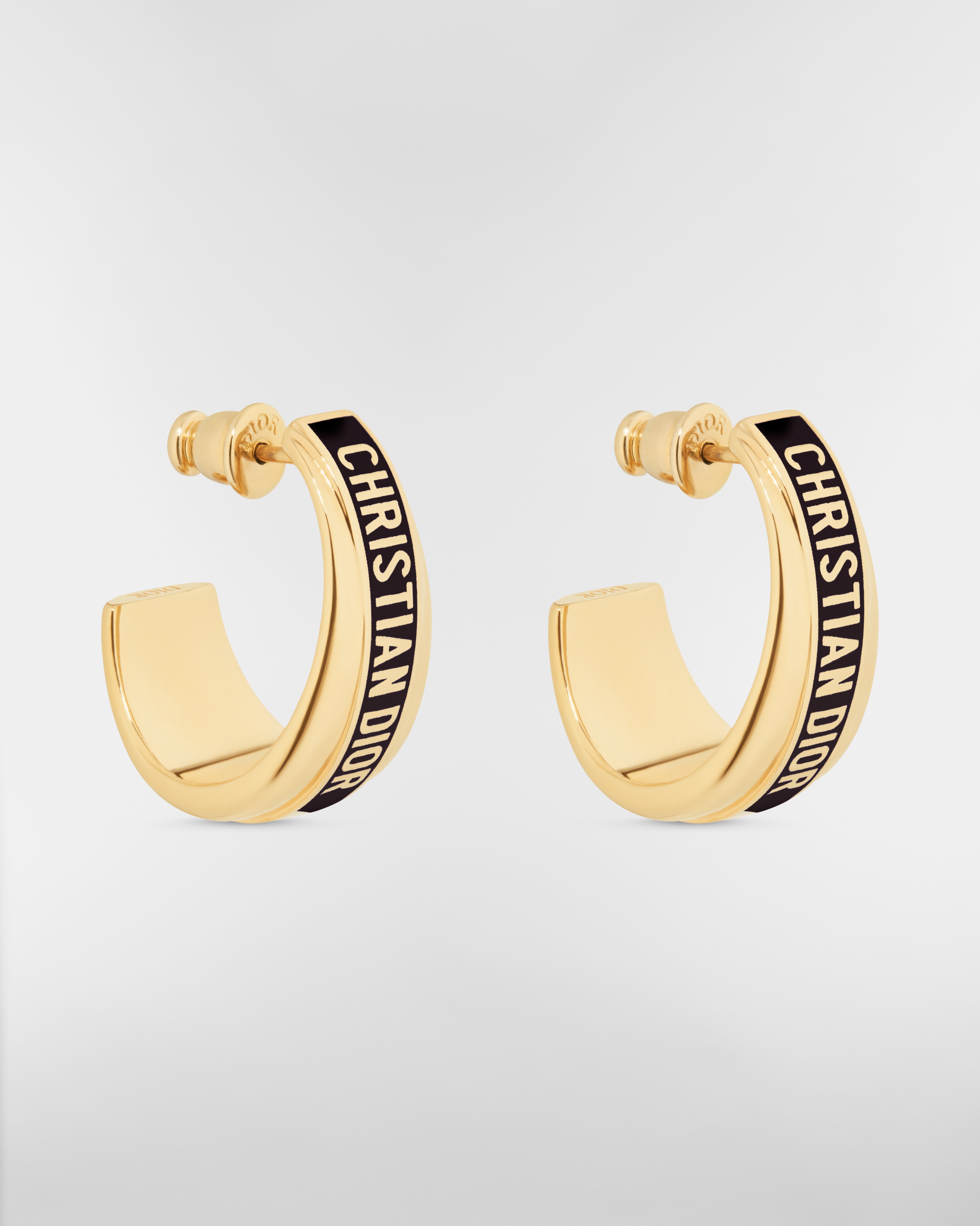 Dior Code 귀걸이 골드 피니시 메탈 & 블랙 래커 E03