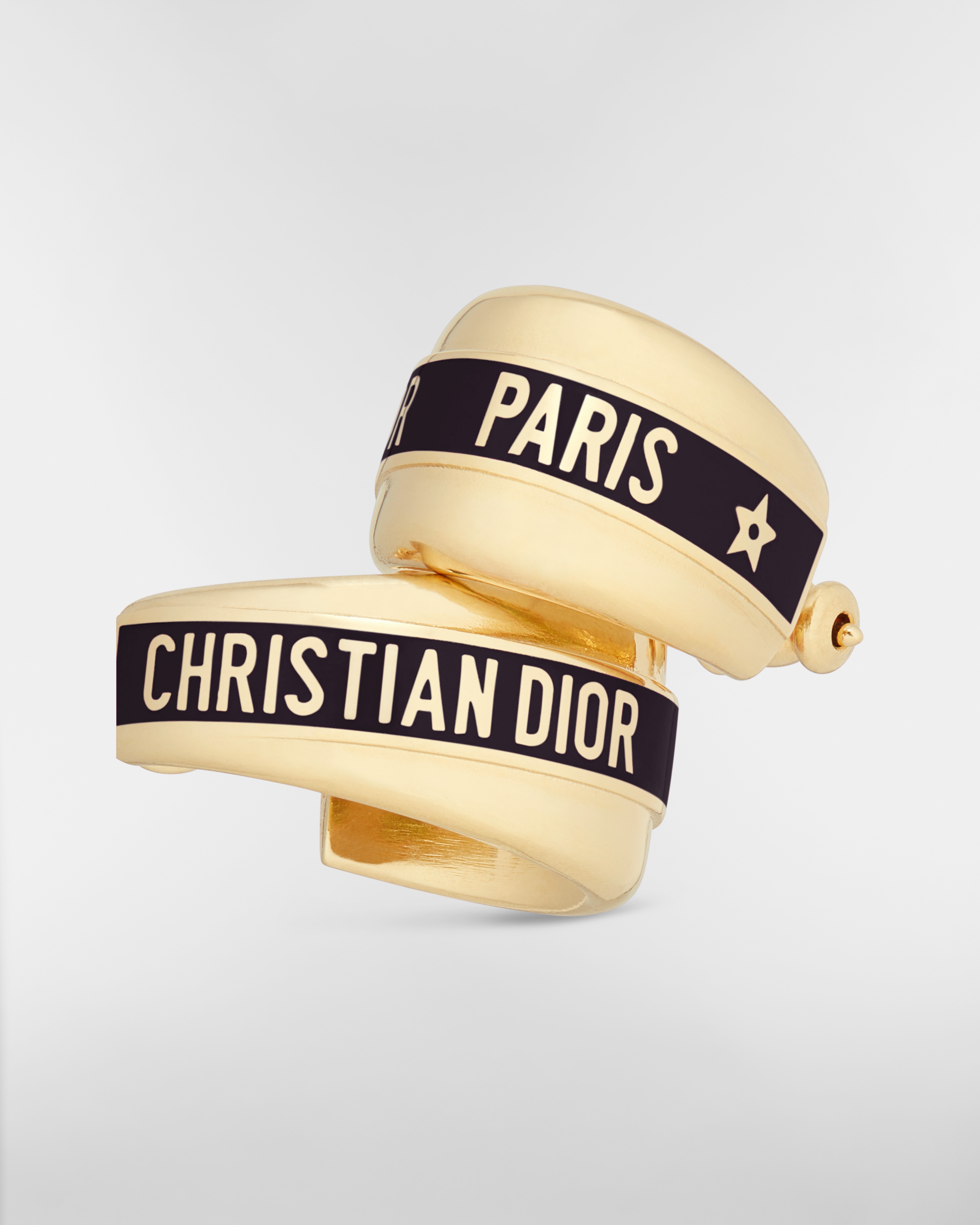 Dior Code Earrings Gold-Finish Metal and Black Lacquer E09