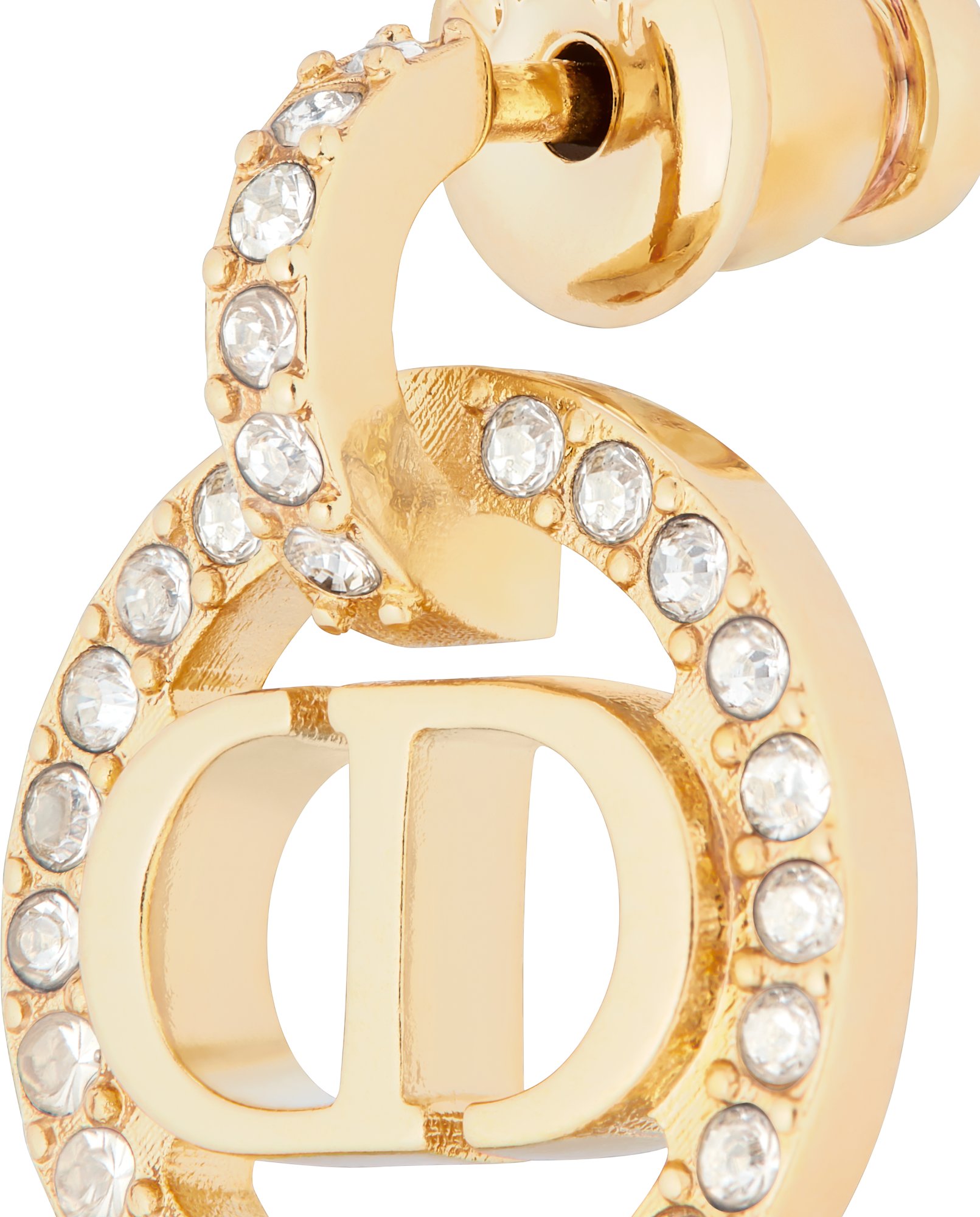 Petit CD Earrings Gold-Finish Metal and Silver-Tone Crystals | DIOR