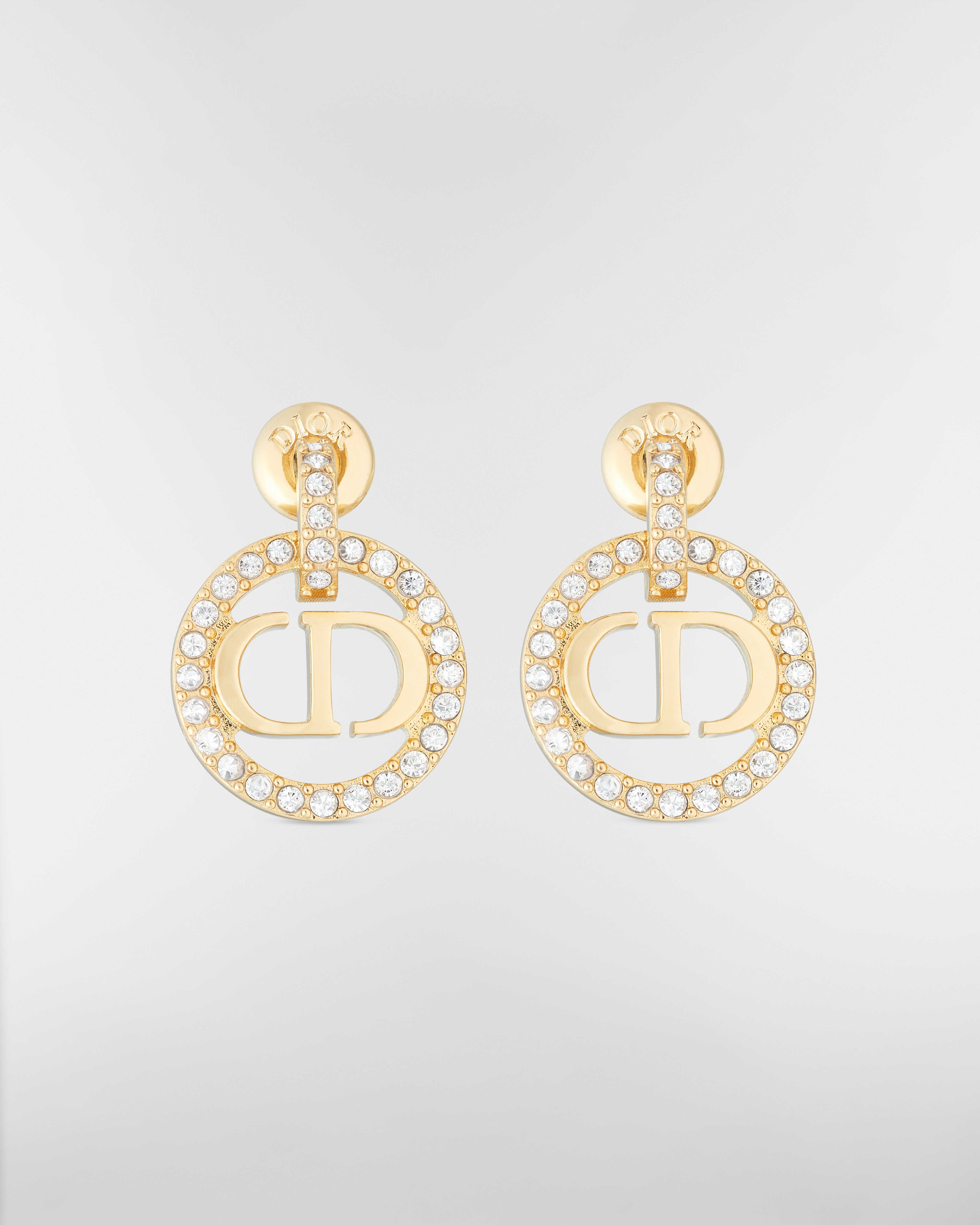 Petit CD 귀걸이 골드 피니시 메탈 & 실버 톤 크리스탈 E01