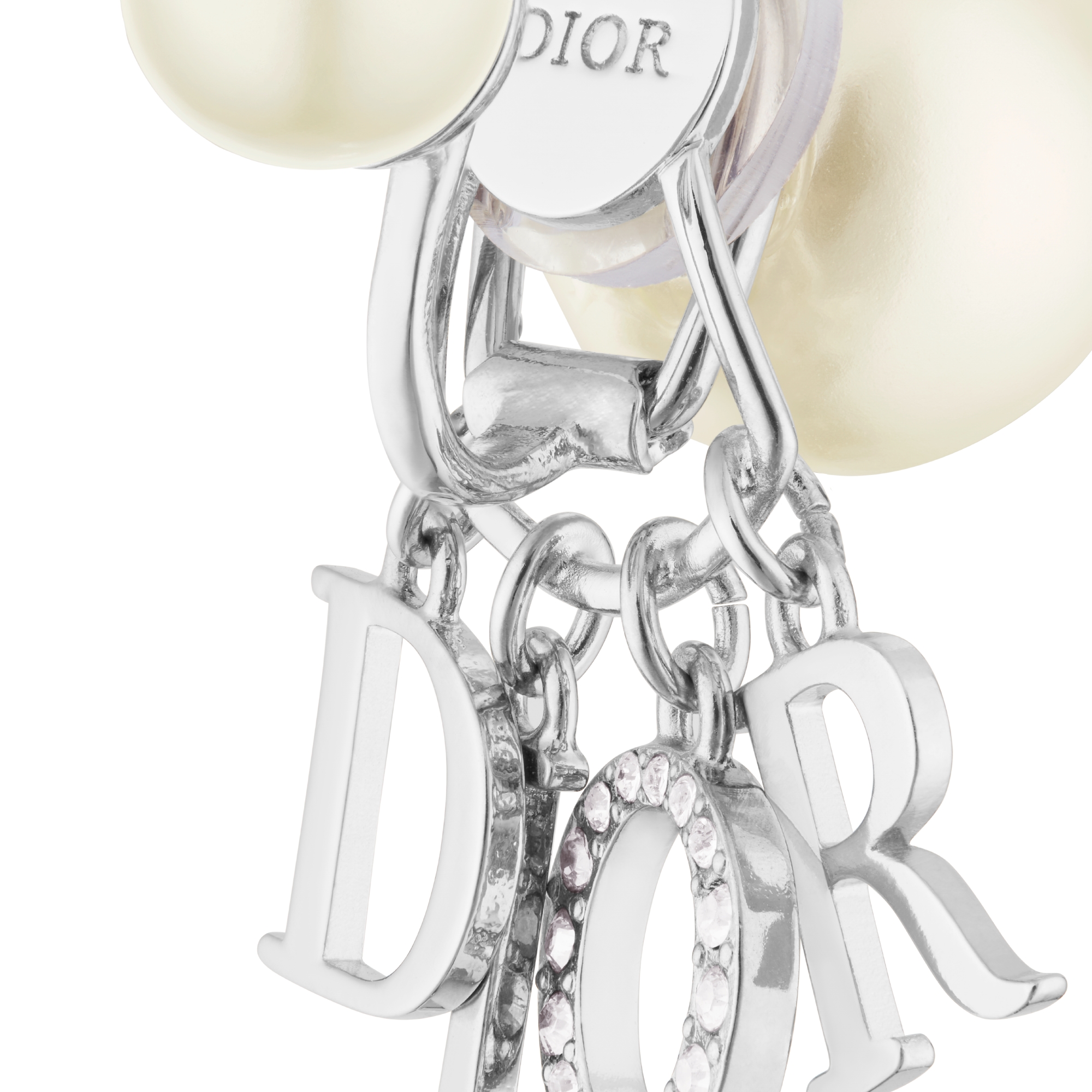 Dior Tribales Clip-On Earrings Silver-Finish Metal with