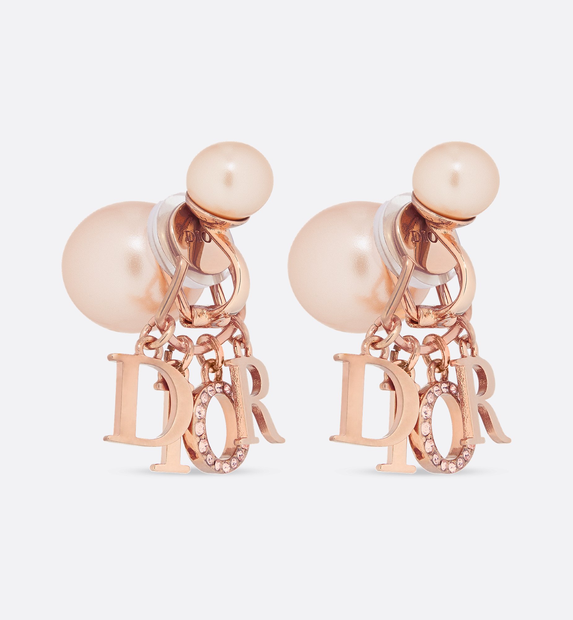 Dior Tribales Clip-On Earrings Pink-Finish Metal with Pink Dior Tribales Clip-On Earrings Pink-Finish Metal with Pink