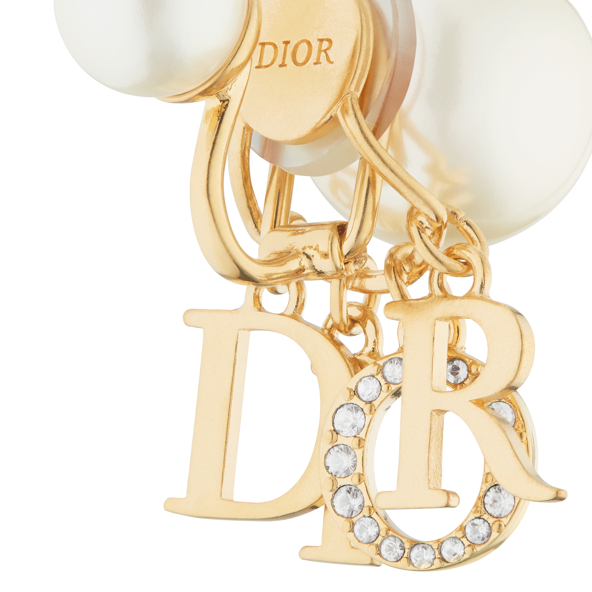 Dior Tribales クリップイヤリング メタル・レジンパール・クリスタル E09