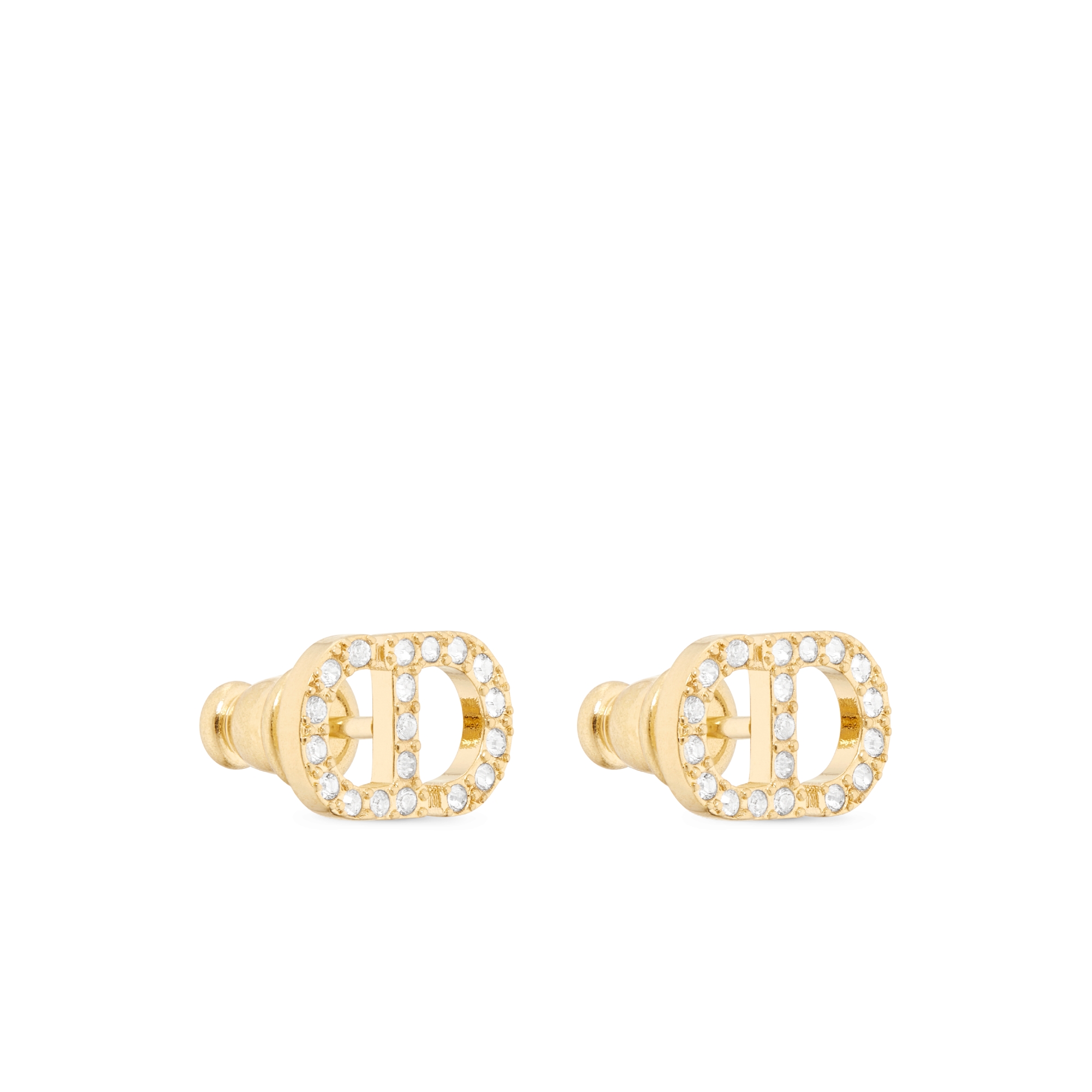 Petit CD 미니 스터드 귀걸이 골드 피니시 메탈 & 실버 톤 크리스탈 E03