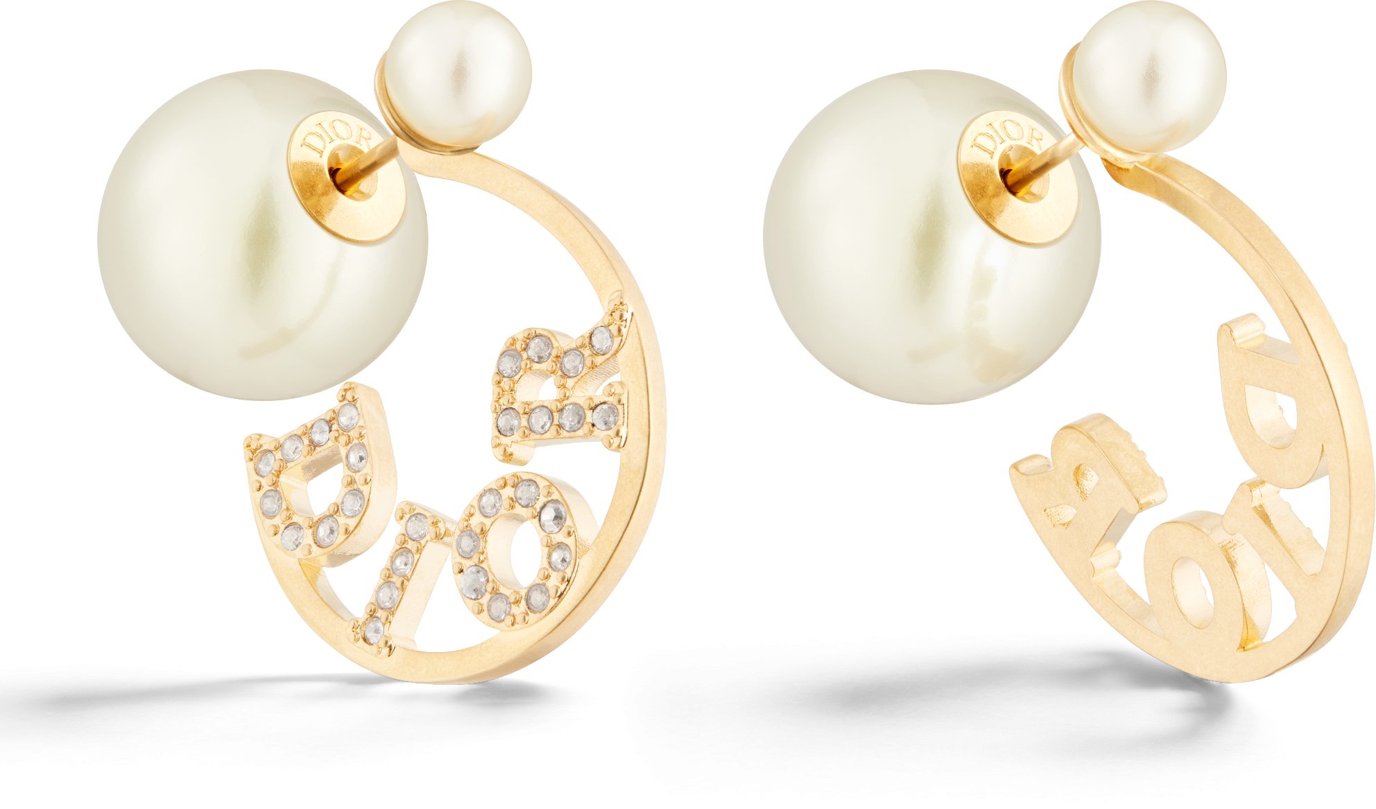 Dior gold earrings new arrivals