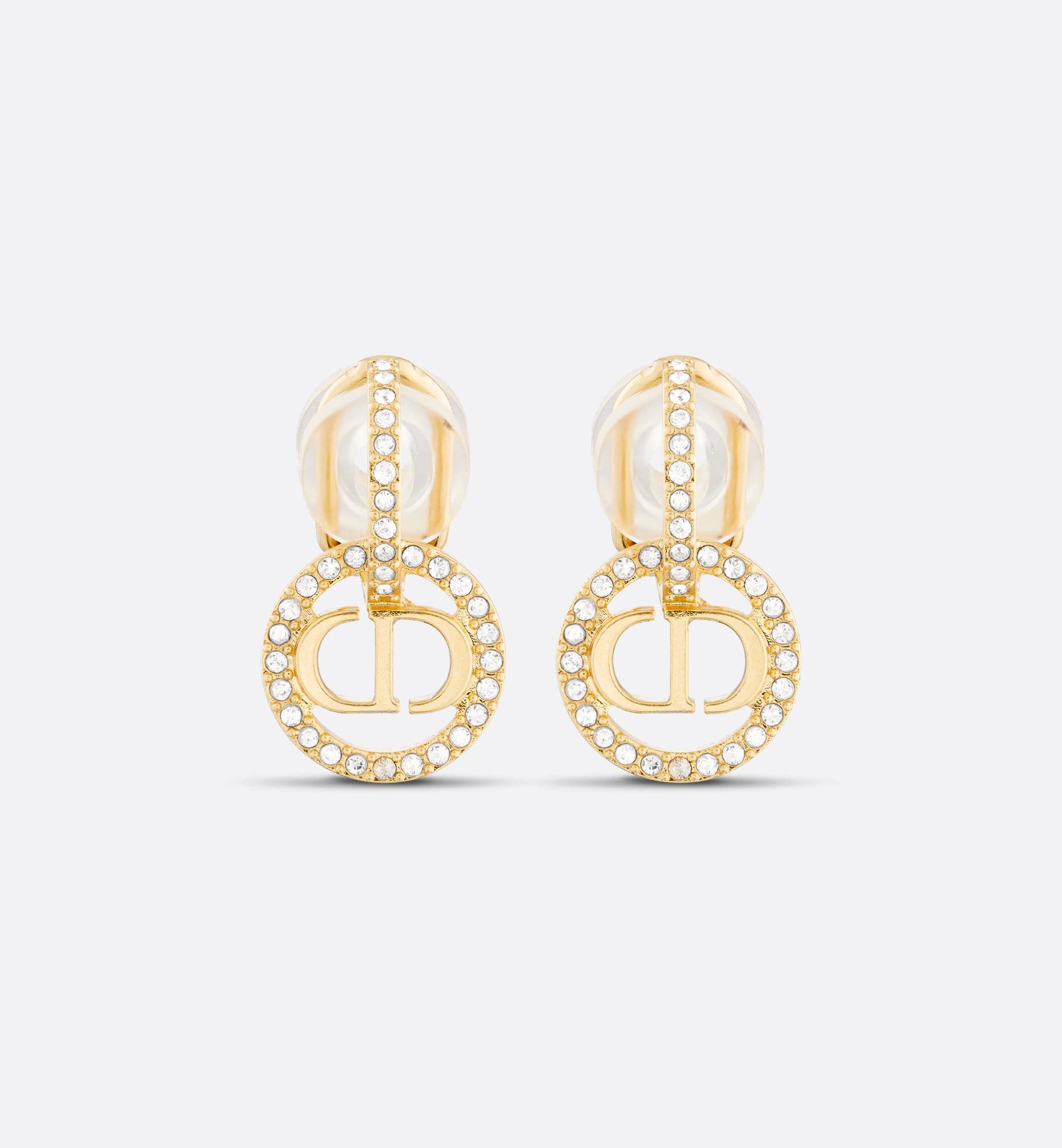 Petit CD Clip-On Earrings Gold-Finish Metal and Silver-Tone Petit CD Clip-On Earrings Gold-Finish Metal and Silver-Tone