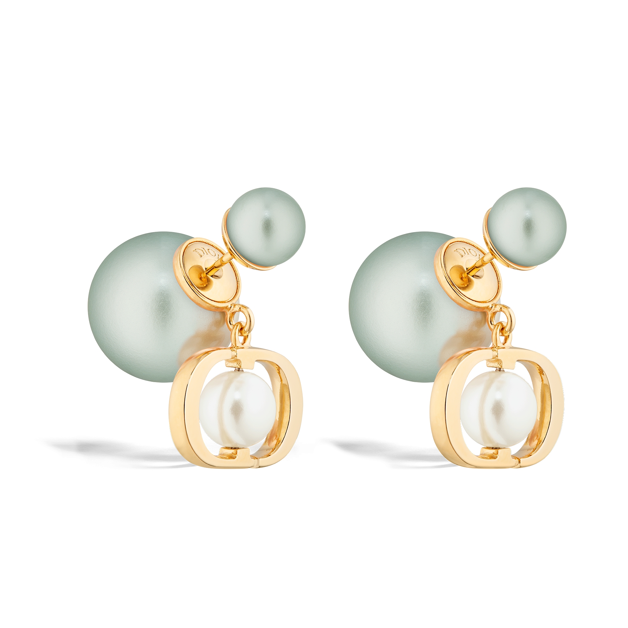 Boucles D'Oreilles Pendantes Noeud Métal Vert - Dormeuses - Parfait État (Occasion)
