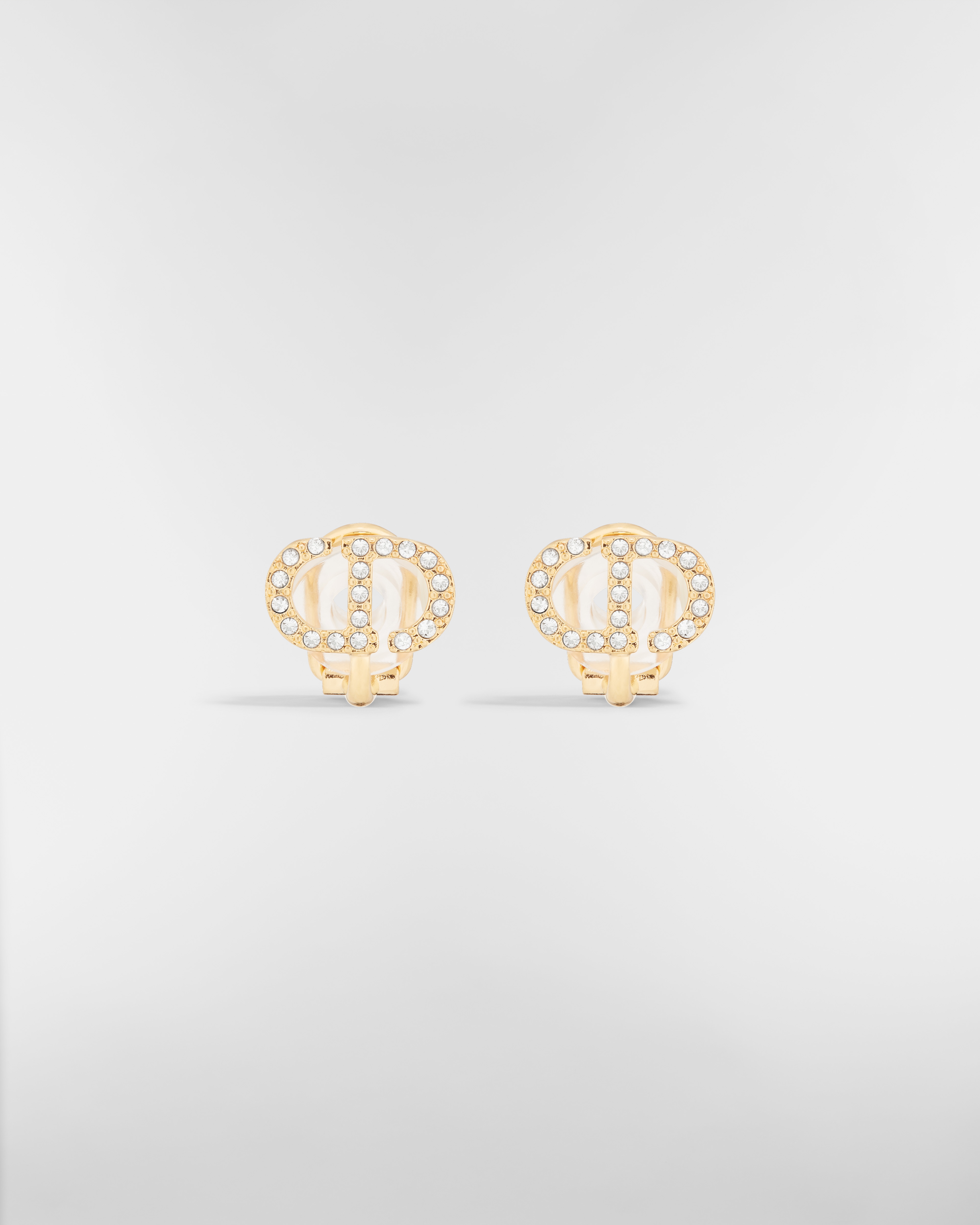 Petit CD クリップオン スタッドイヤリング メタル & クリスタル E01