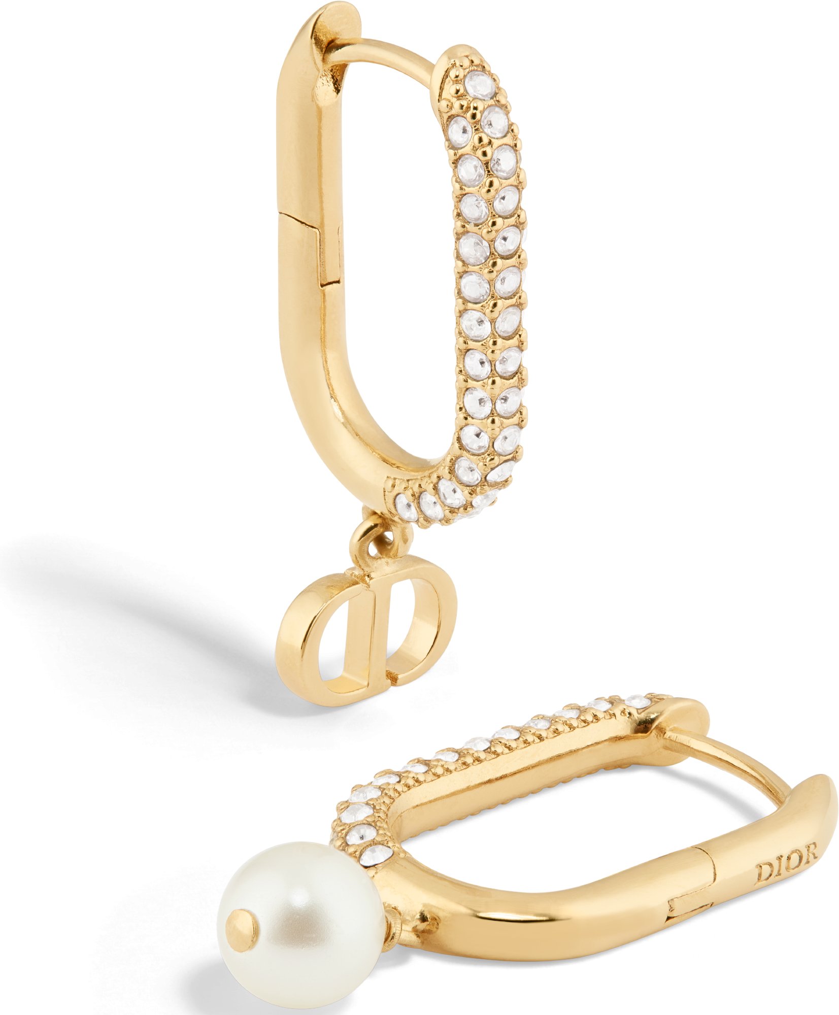 DIOR | D-Fusion ピアス メタル・レジンパール・クリスタル