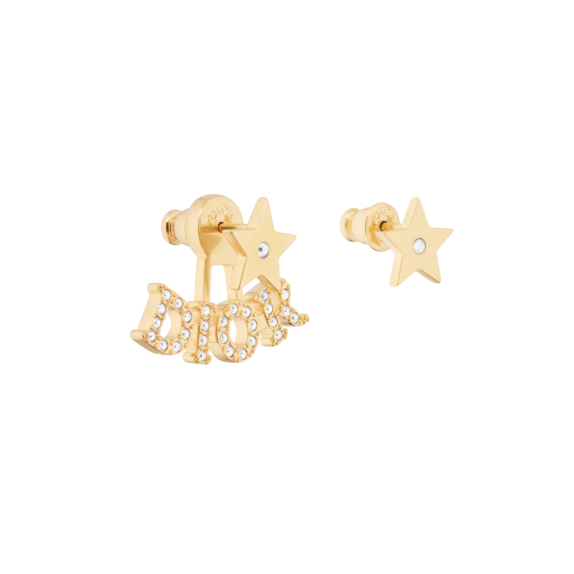 Dio(r)evolution Earrings Gold-Finish Metal and Silver-Tone Crystals E03