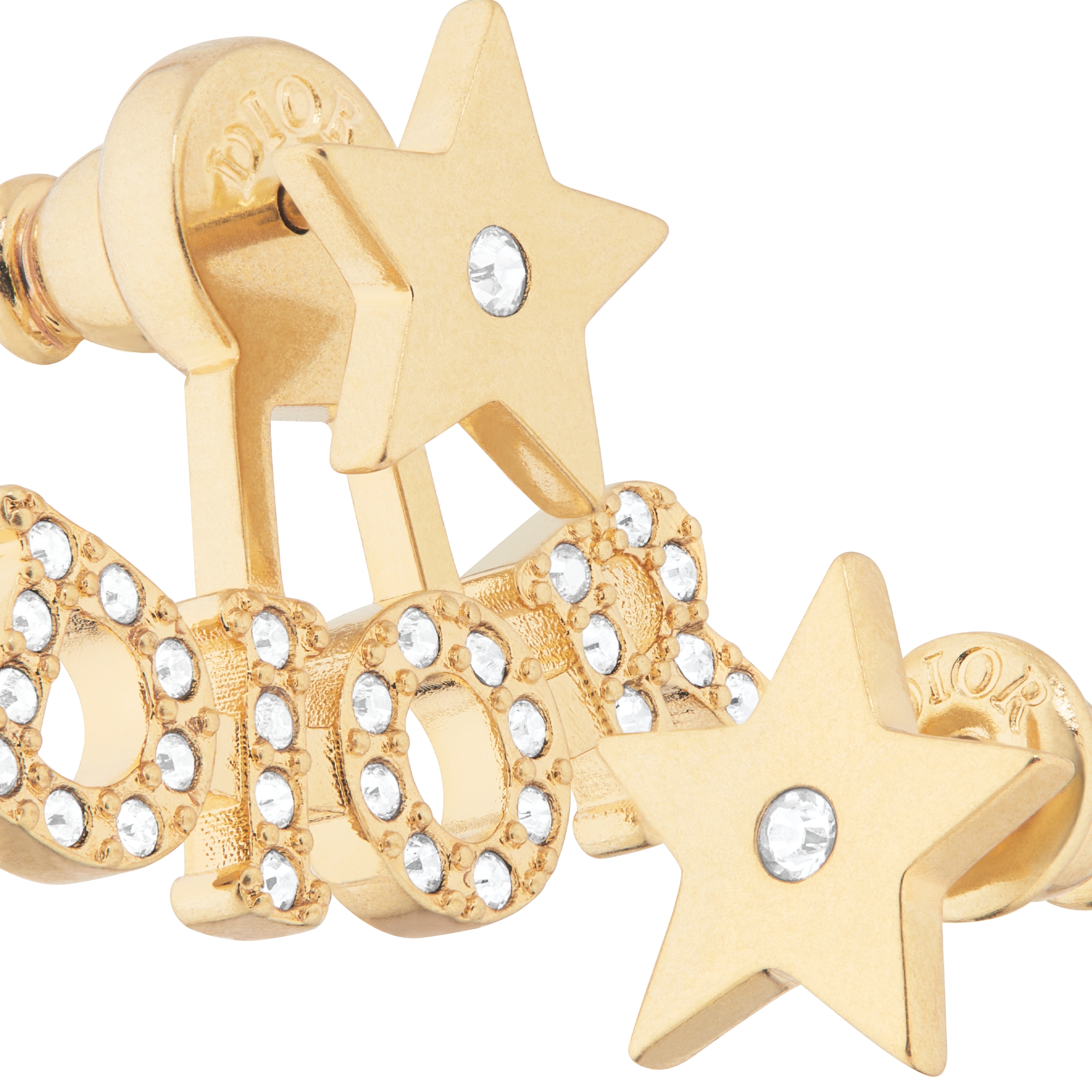 Boucles d'oreilles Dio(r)evolution Métal finition dorée et cristaux argentés E09