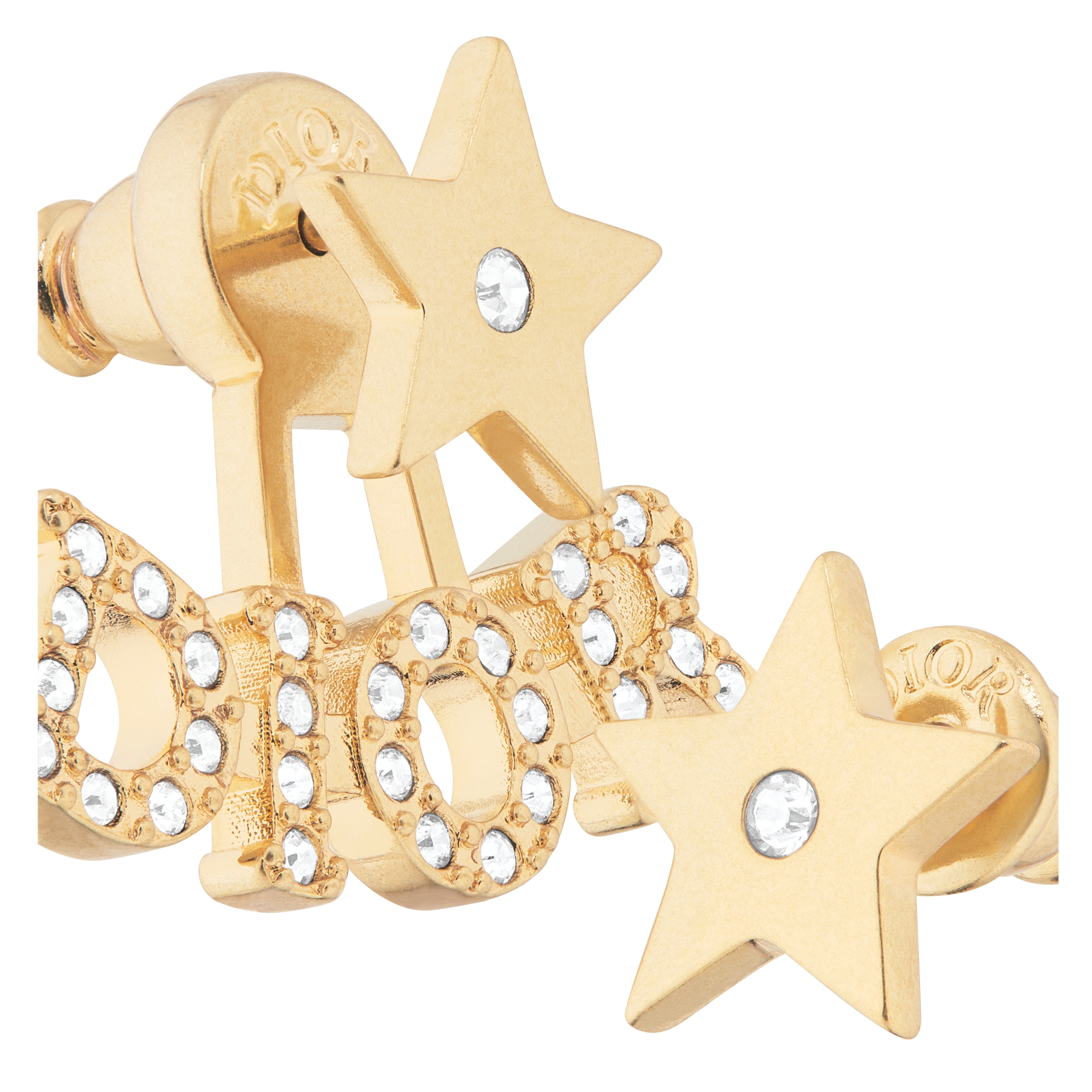 Dio(r)evolution Earrings Gold-Finish Metal and Silver-Tone Crystals E09