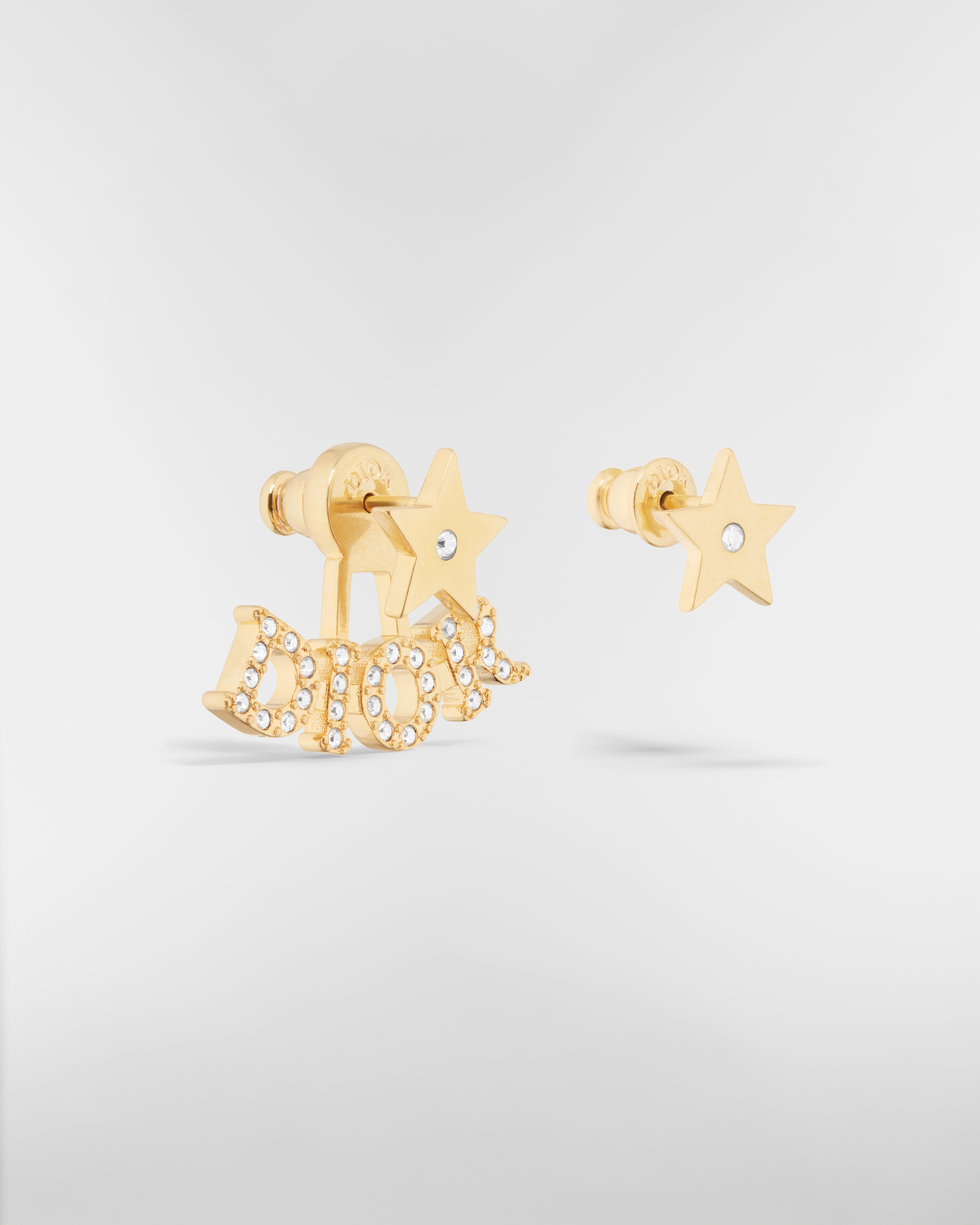 Boucles d'oreilles Dio(r)evolution Métal finition dorée et cristaux argentés E03