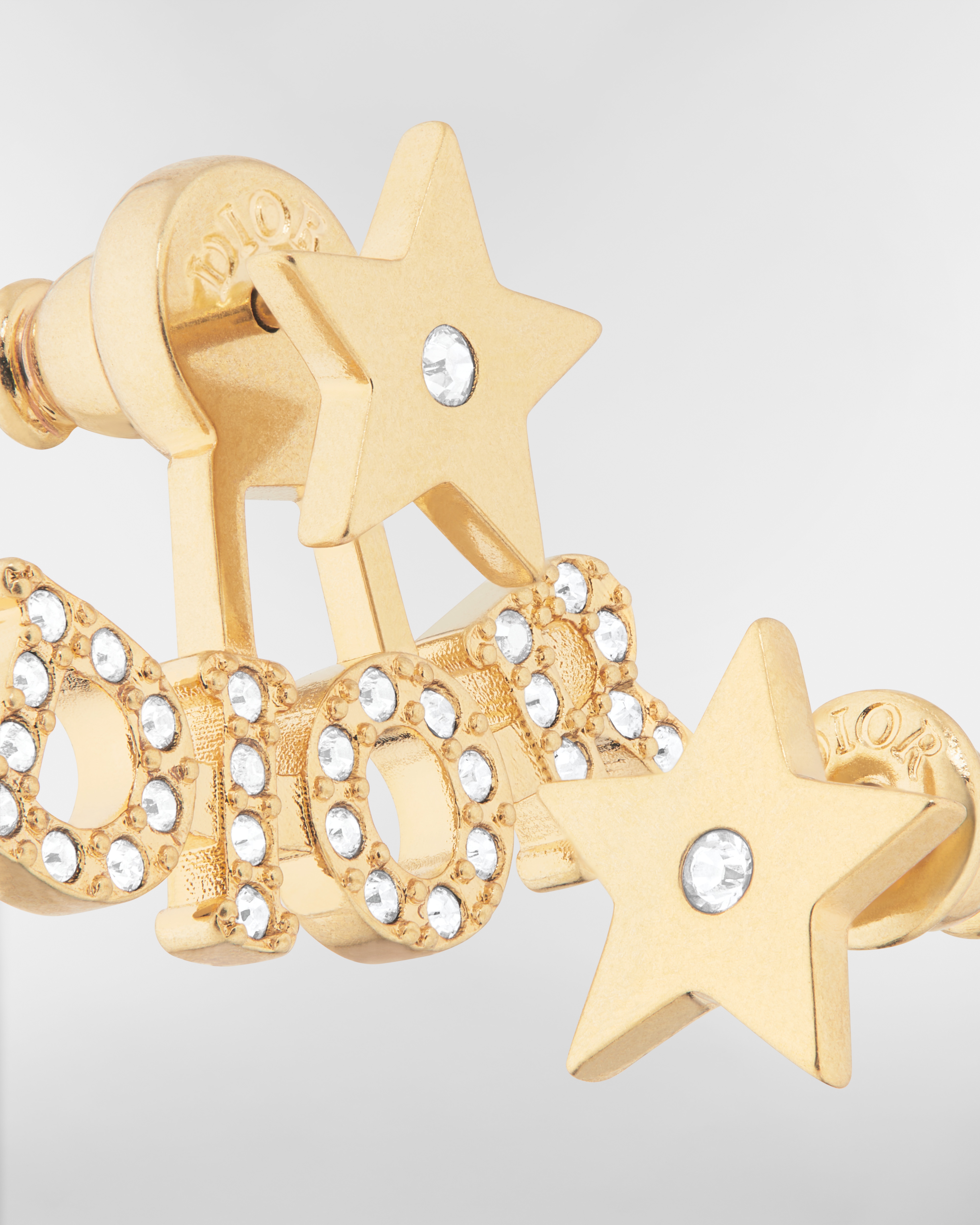 Dio(r)evolution Earrings Gold-Finish Metal and Silver-Tone Crystals E09