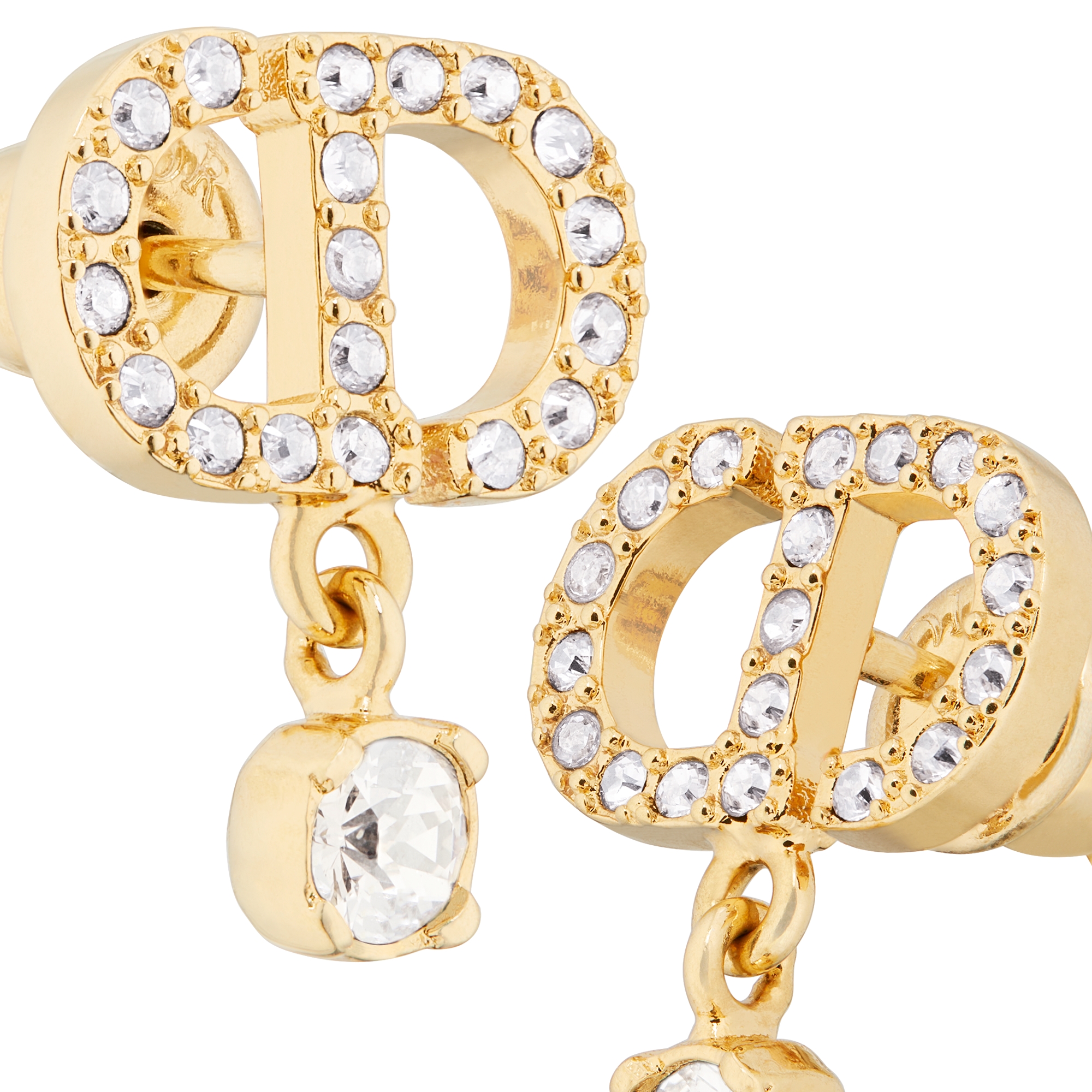 Petit CD Ohrringe Metall mit Gold-Finish und funkelnde Kristalle E09