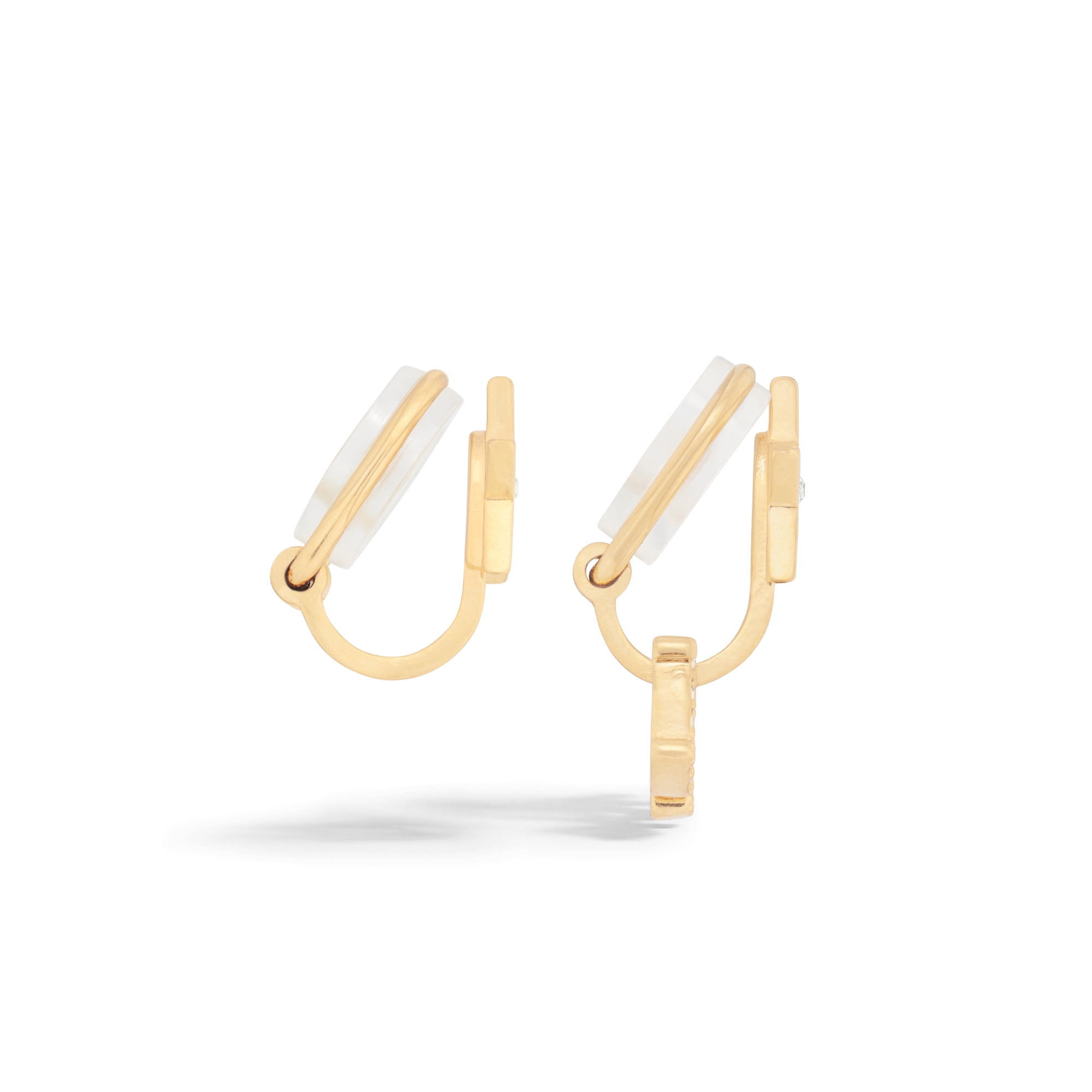 thumbnail image 2 of Vintage Ann Taylor Brushed Goldtone Geometric Clip On Earrings 2 of 11