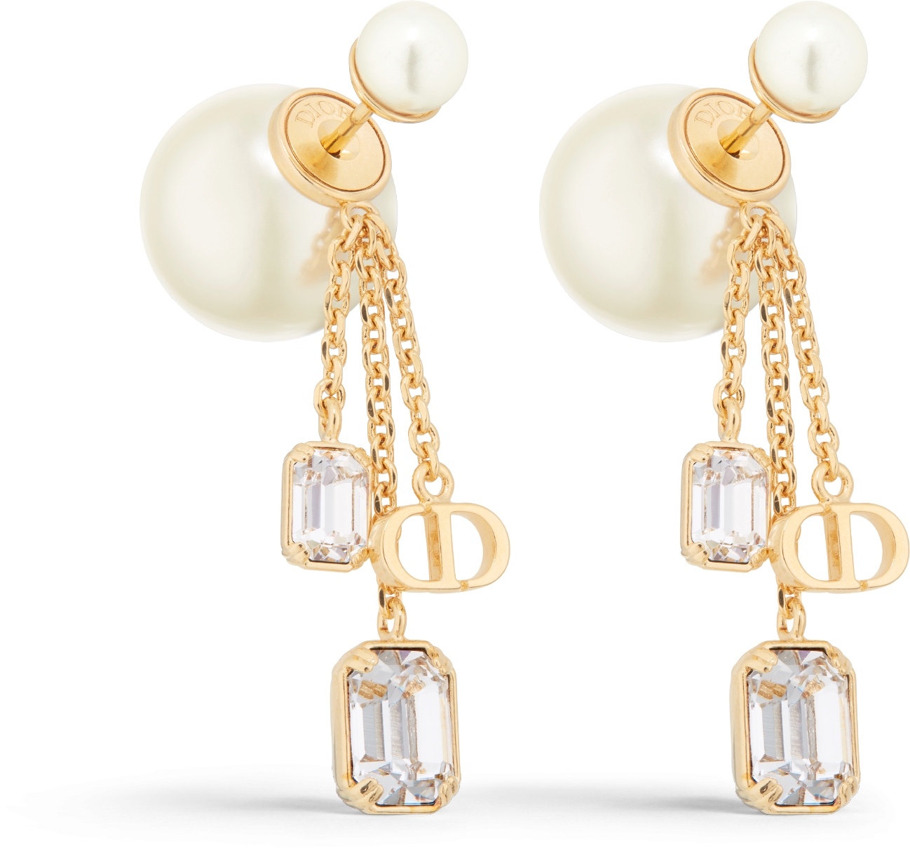 Dior Tribales Earrings Gold-Finish Metal with White Resin Pearls and  Silver-Tone Crystals | DIOR