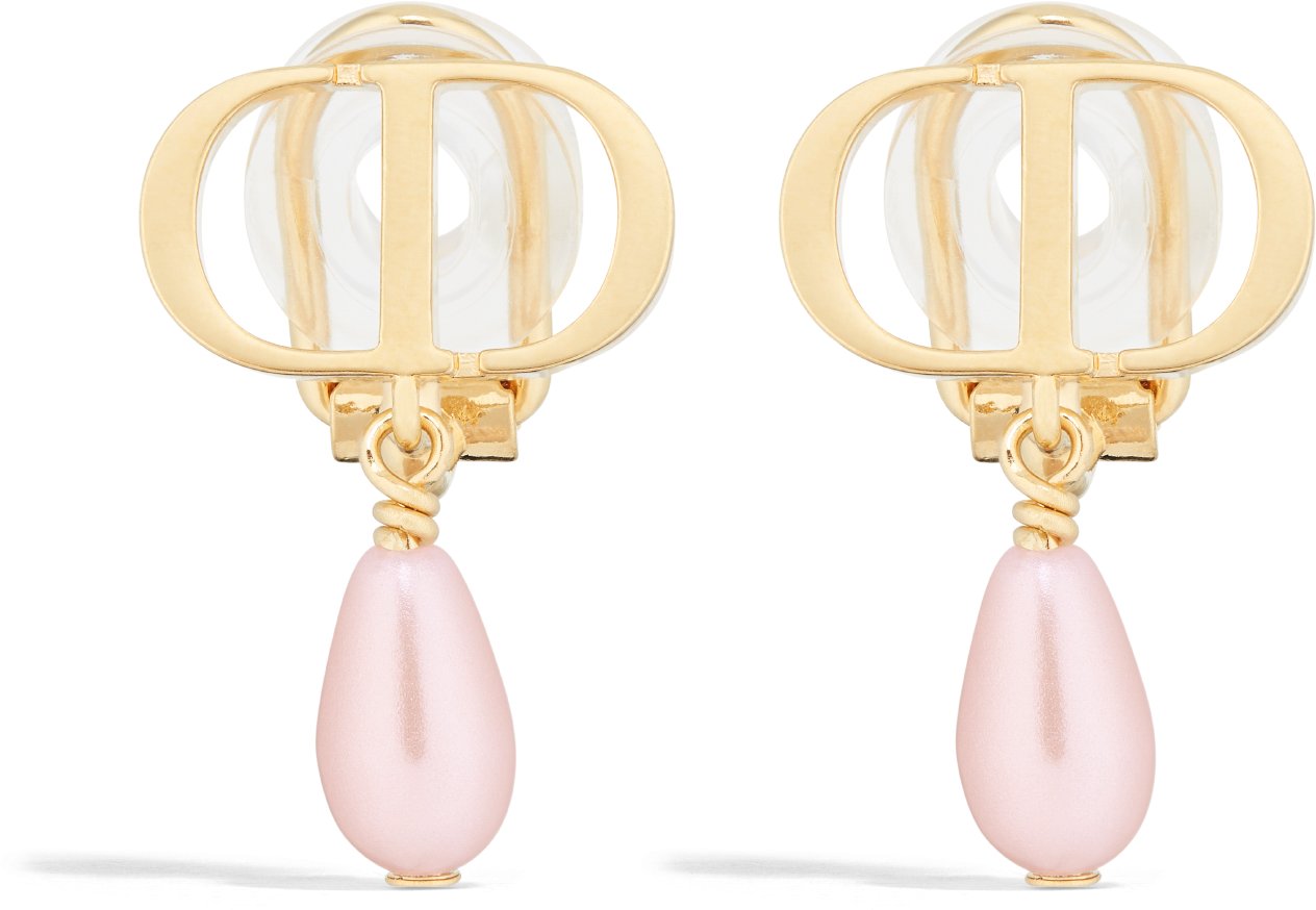 Petit CD Clip-On Earrings Gold-Finish Metal and Iridescent