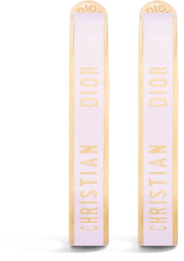 Small Dior Night Code Hoop Earrings Front view