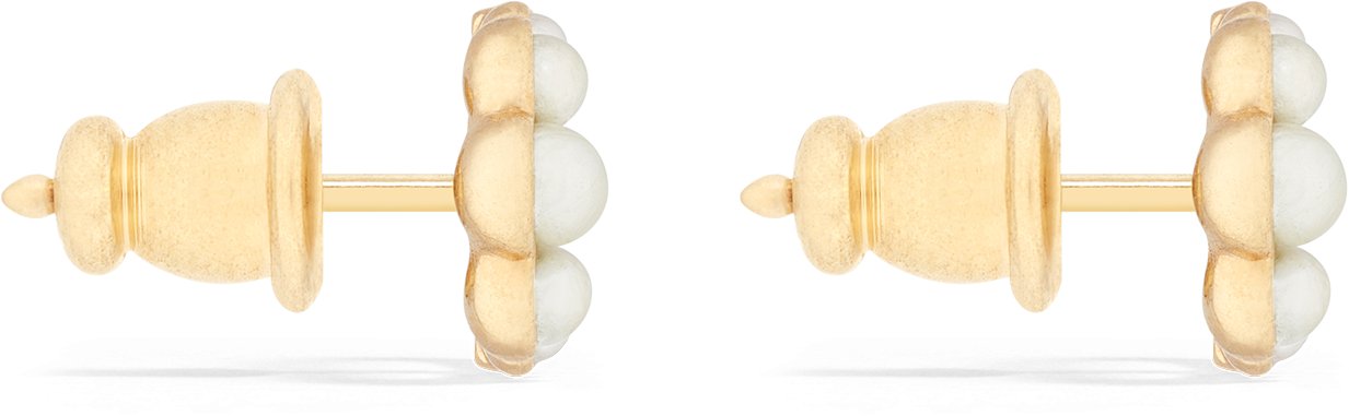 Petit CD Mini Stud Earrings Profile view