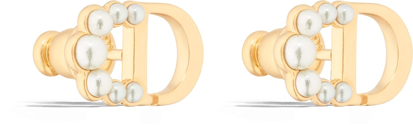 Petit CD Mini Stud Earrings Three quarter closed view