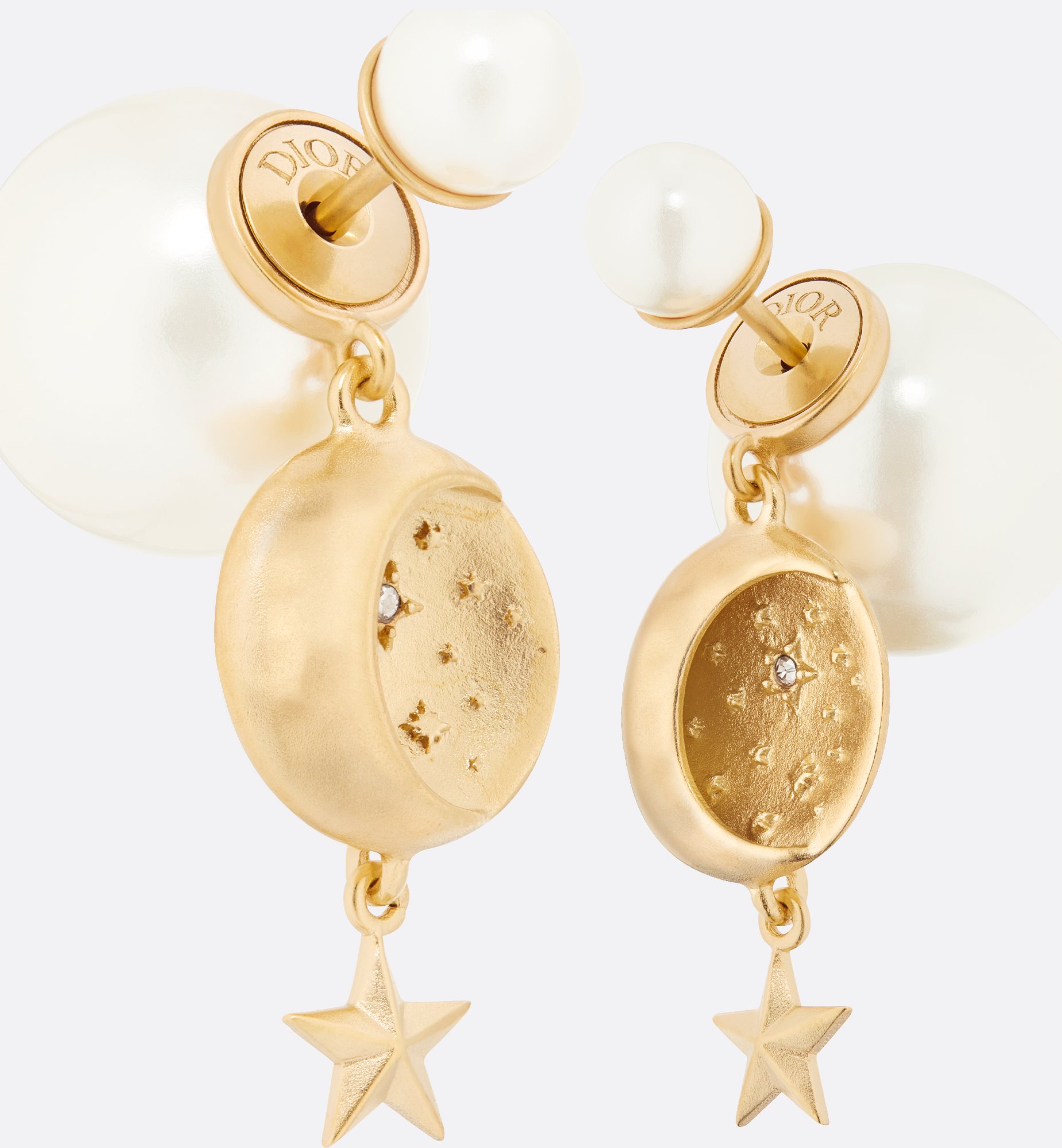 Dior Tribales Earrings Gold-Finish Metal with White Resin Dior Tribales Earrings Gold-Finish Metal with White Resin