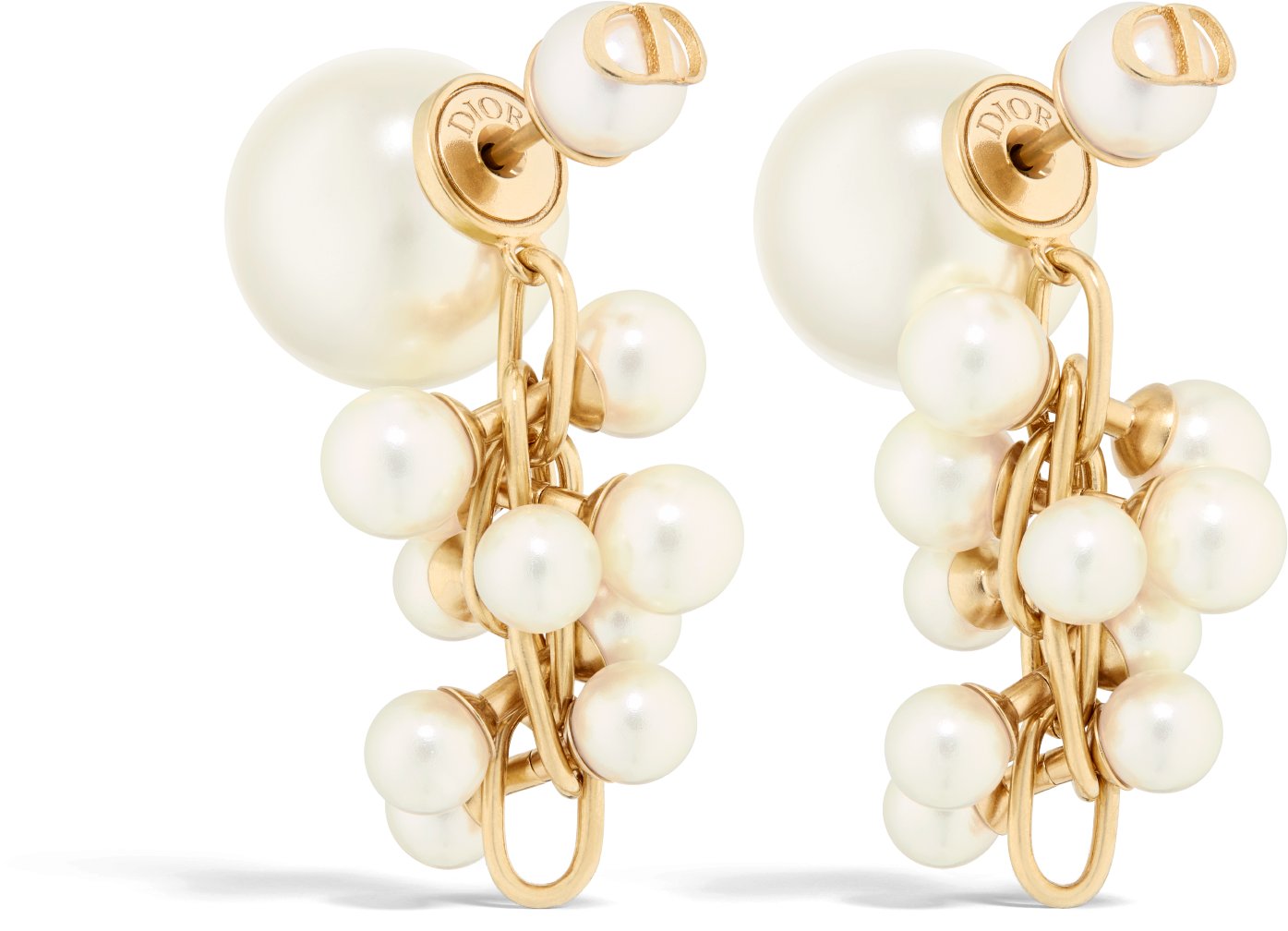 Dior Tribales Earrings Gold-Finish Metal with White Resin Pearls and  Hydrangea Pink Transparent Resin | DIOR
