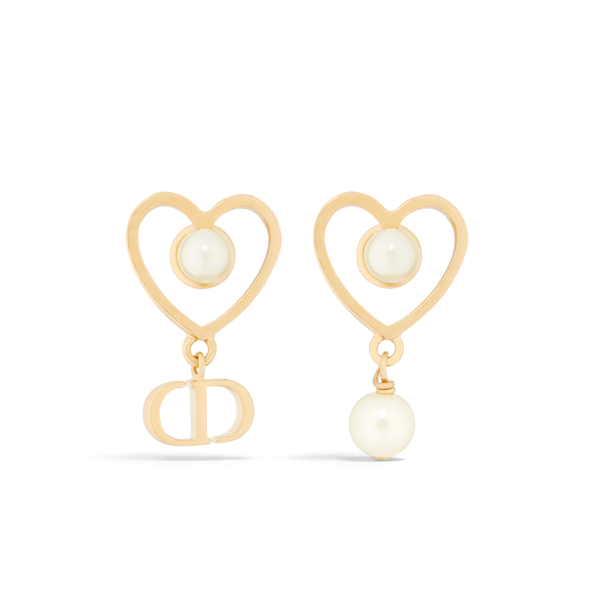 Petit CD Lucky Charms Clip-On Earrings Gold-Finish Metal and White