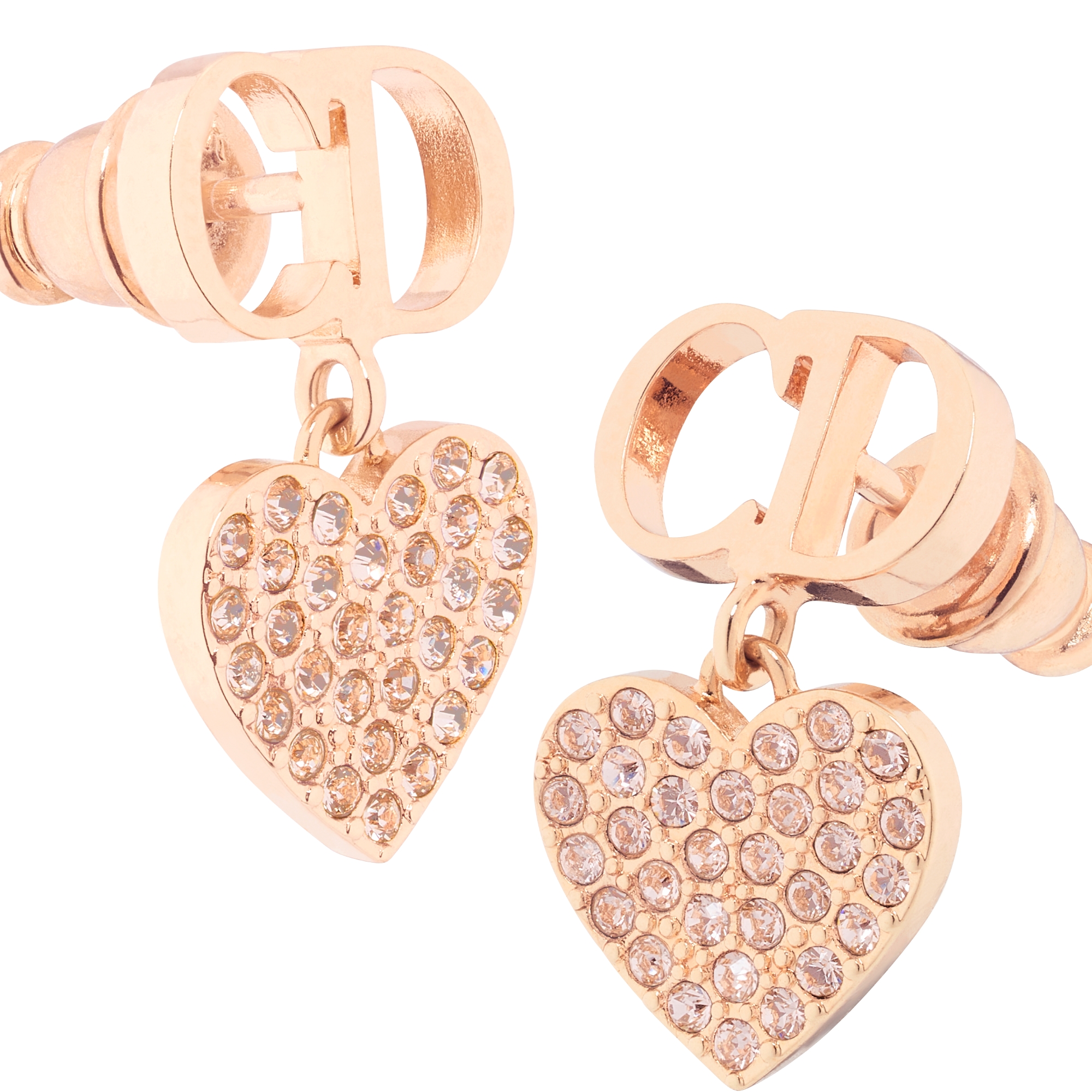 Clair D Lune 귀걸이 핑크 피니시 메탈 & 실버 톤 크리스탈 E09