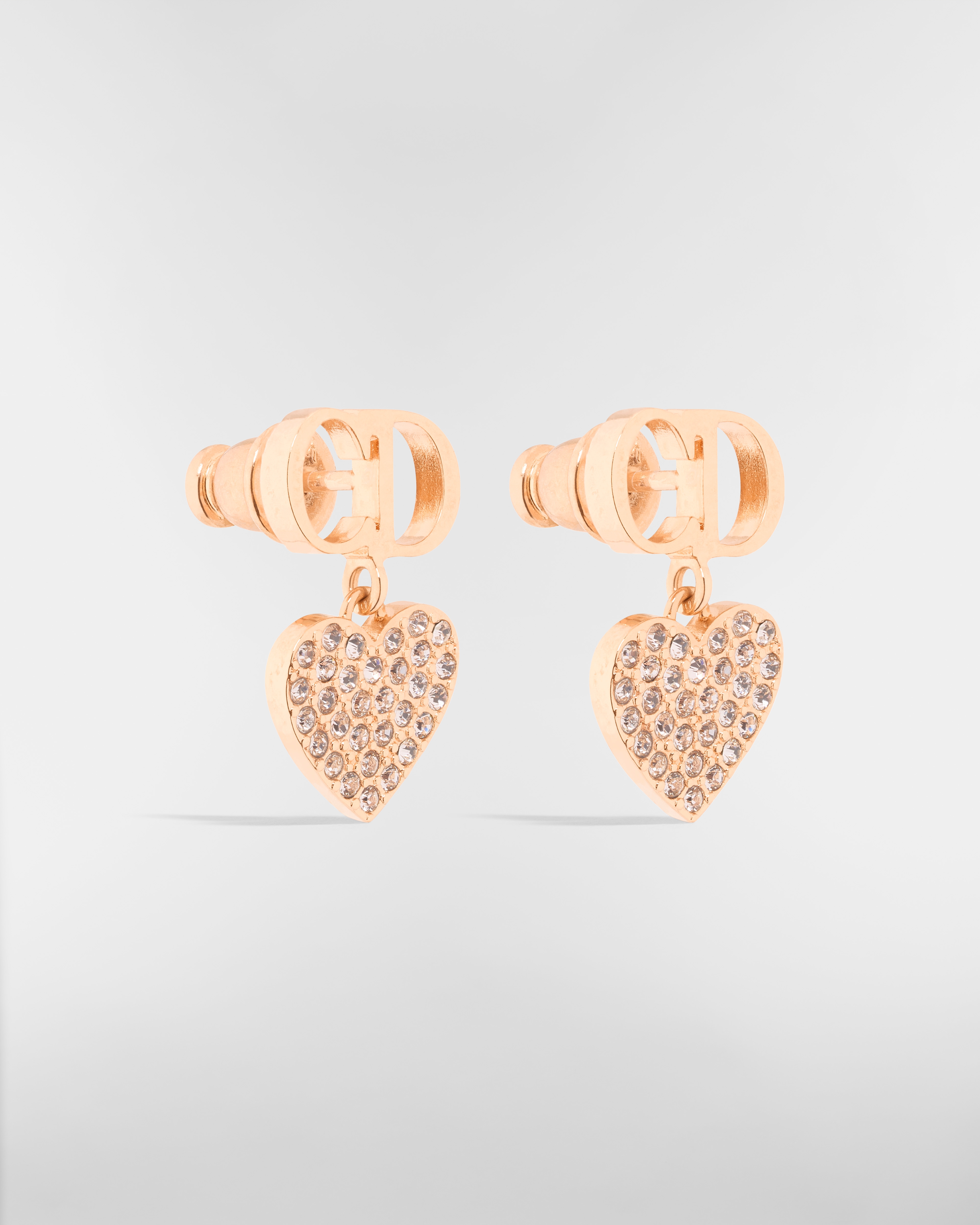 Clair D Lune Earrings Pink-Finish Metal and Silver-Tone Crystals E03