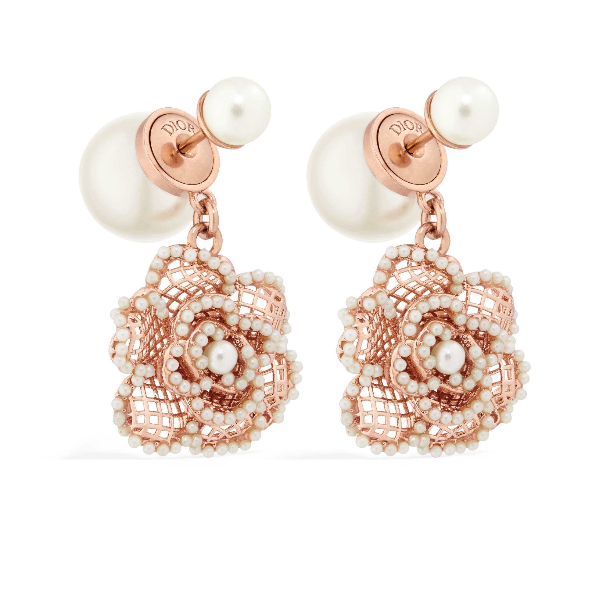 DIOR | Lumière de Rose ピアス メタル & レジンパール